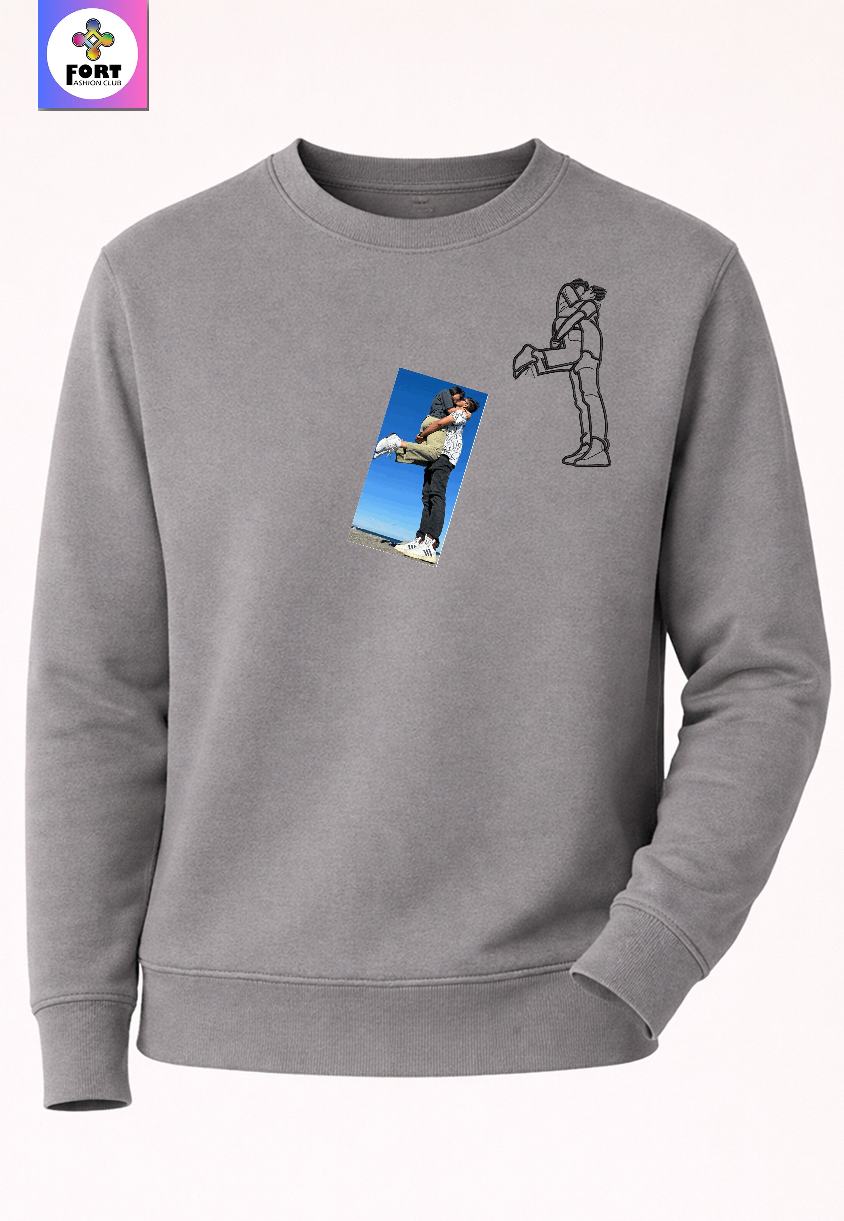 PERSONALIZED  EMBROIDERY UNISEX SWEATSHIRT FORT FASHION CLUB