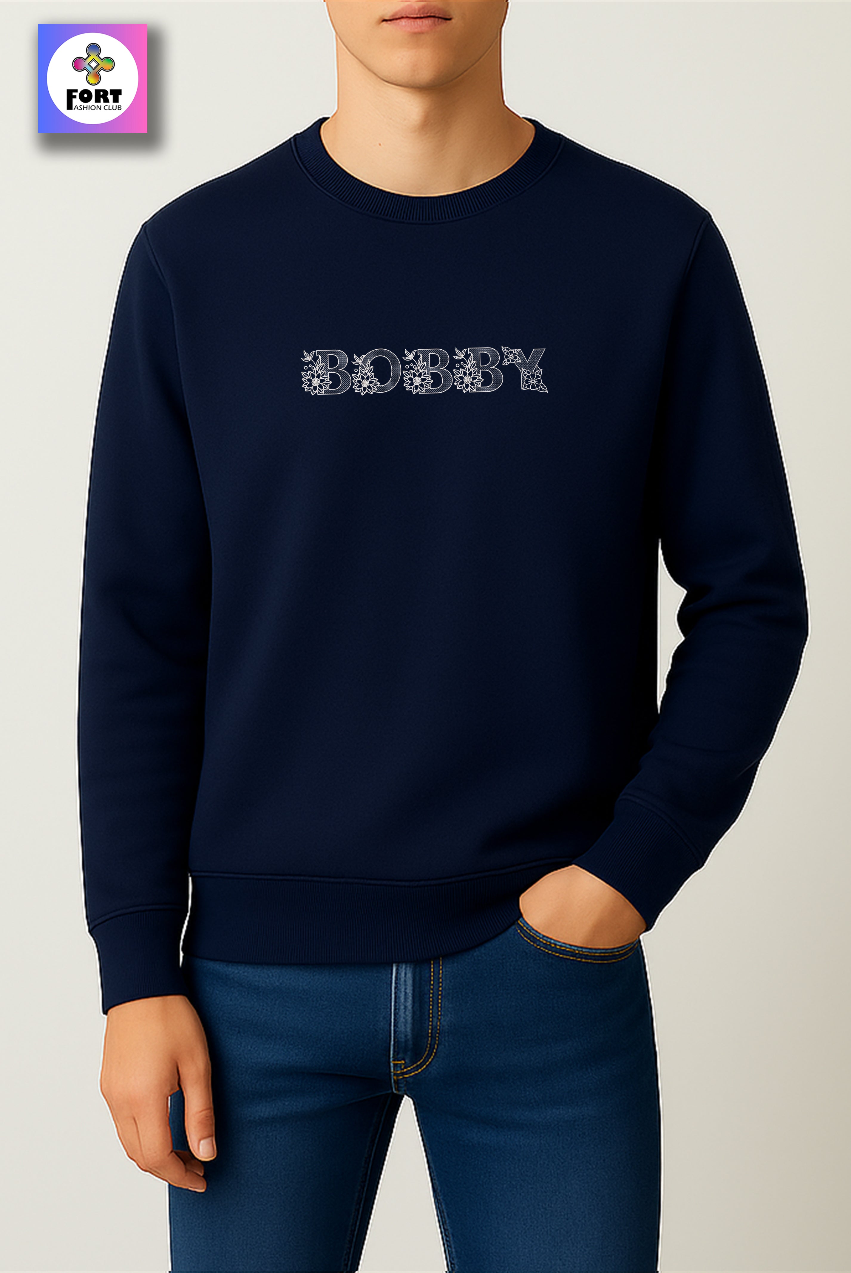 PREMIUM  ALPHABET EMBROIDERY UNISEX SWEATSHIRT