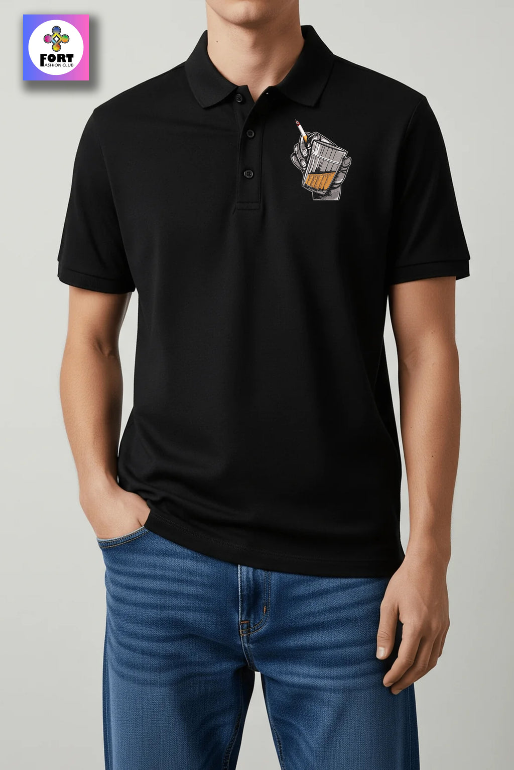 CRAZY EMBROIDERY UNISEX (COLLAR) T-SHIRT - ENERGY