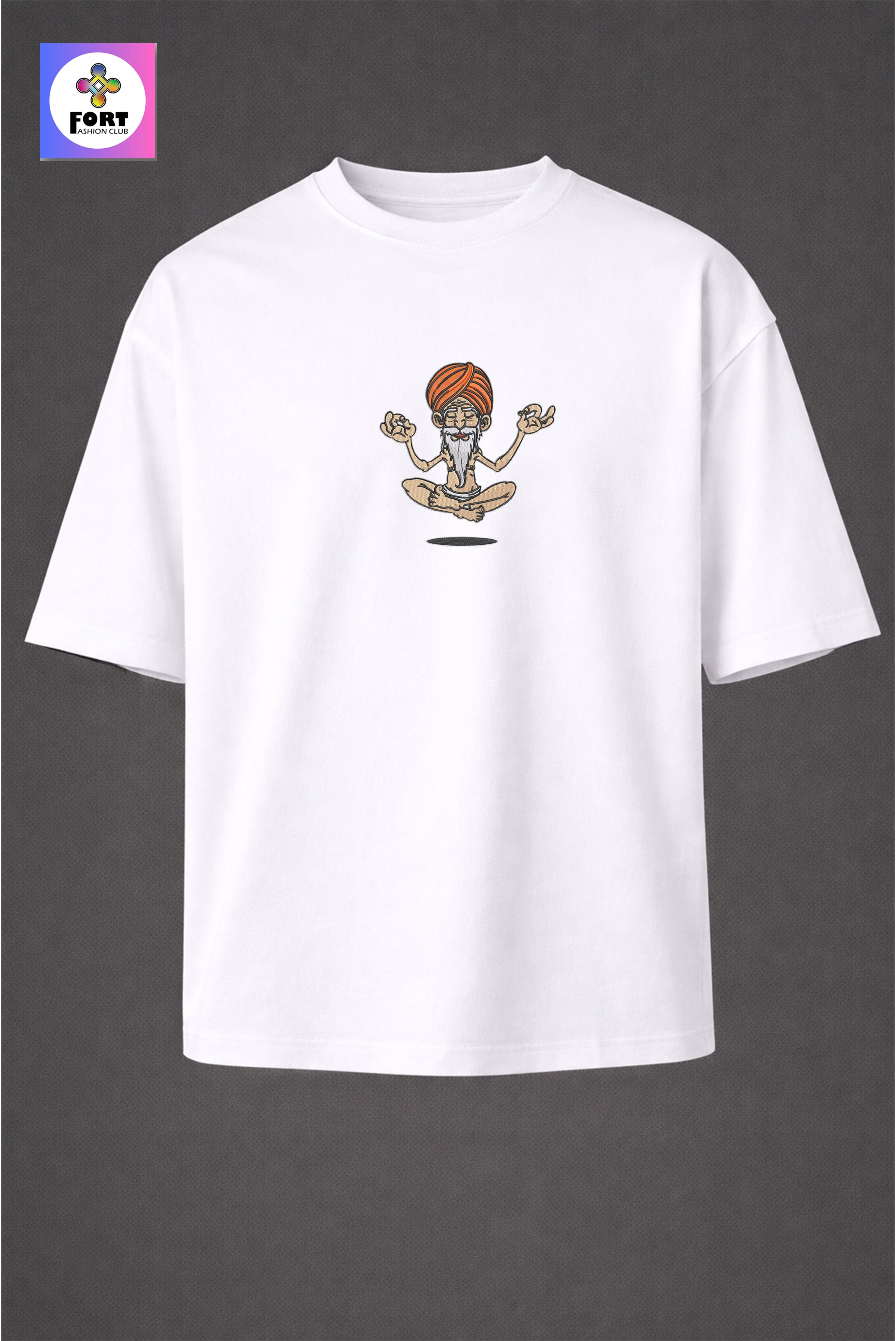 CRAZY EMBROIDERY UNISEX OVERSIZED T-SHIRT (DROP SHOULDER) – SB FORT FASHION CLUB