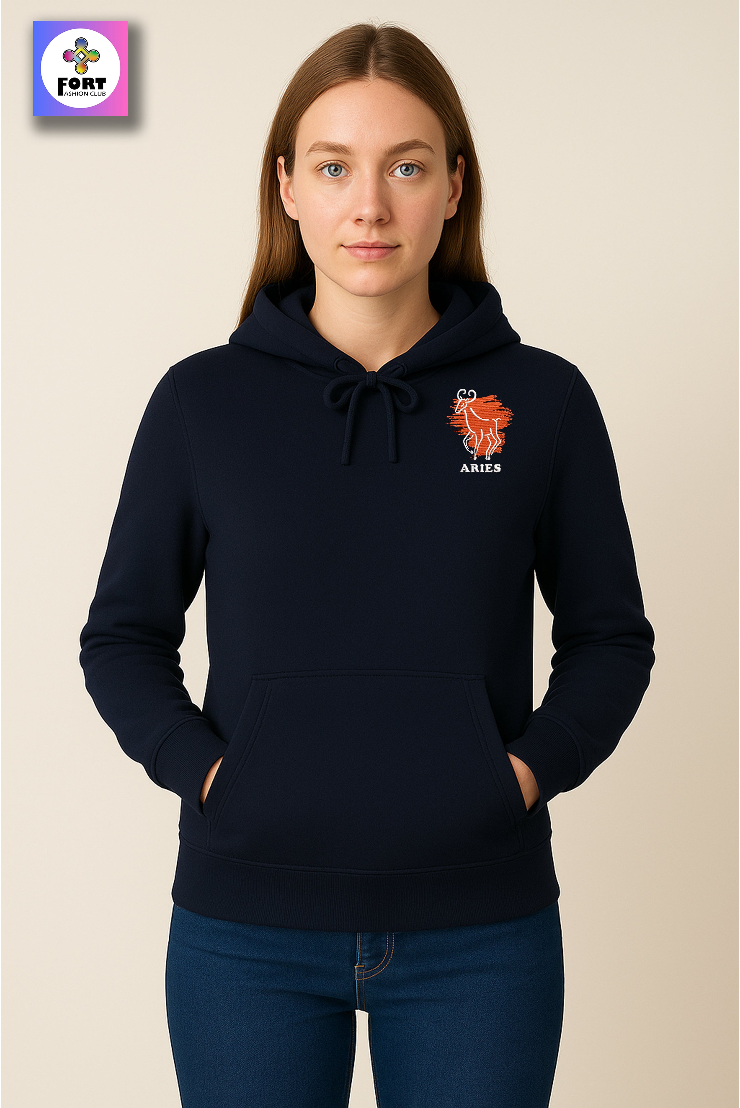 CRAZY EMBROIDERY UNISEX HOODIE – ARIES
