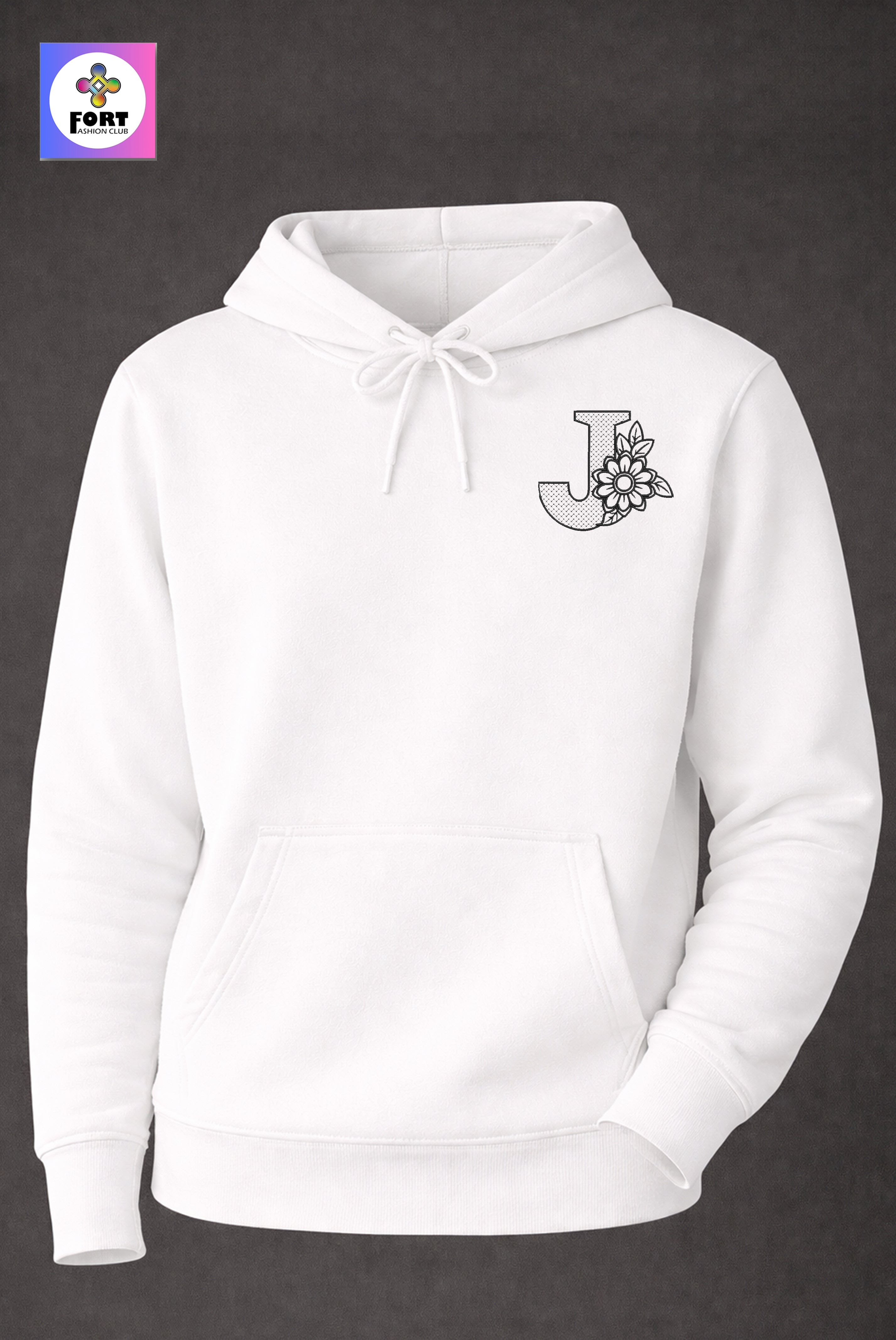 PREMIUM  ALPHABET EMBROIDERY UNISEX - HOODIE FORT FASHION CLUB