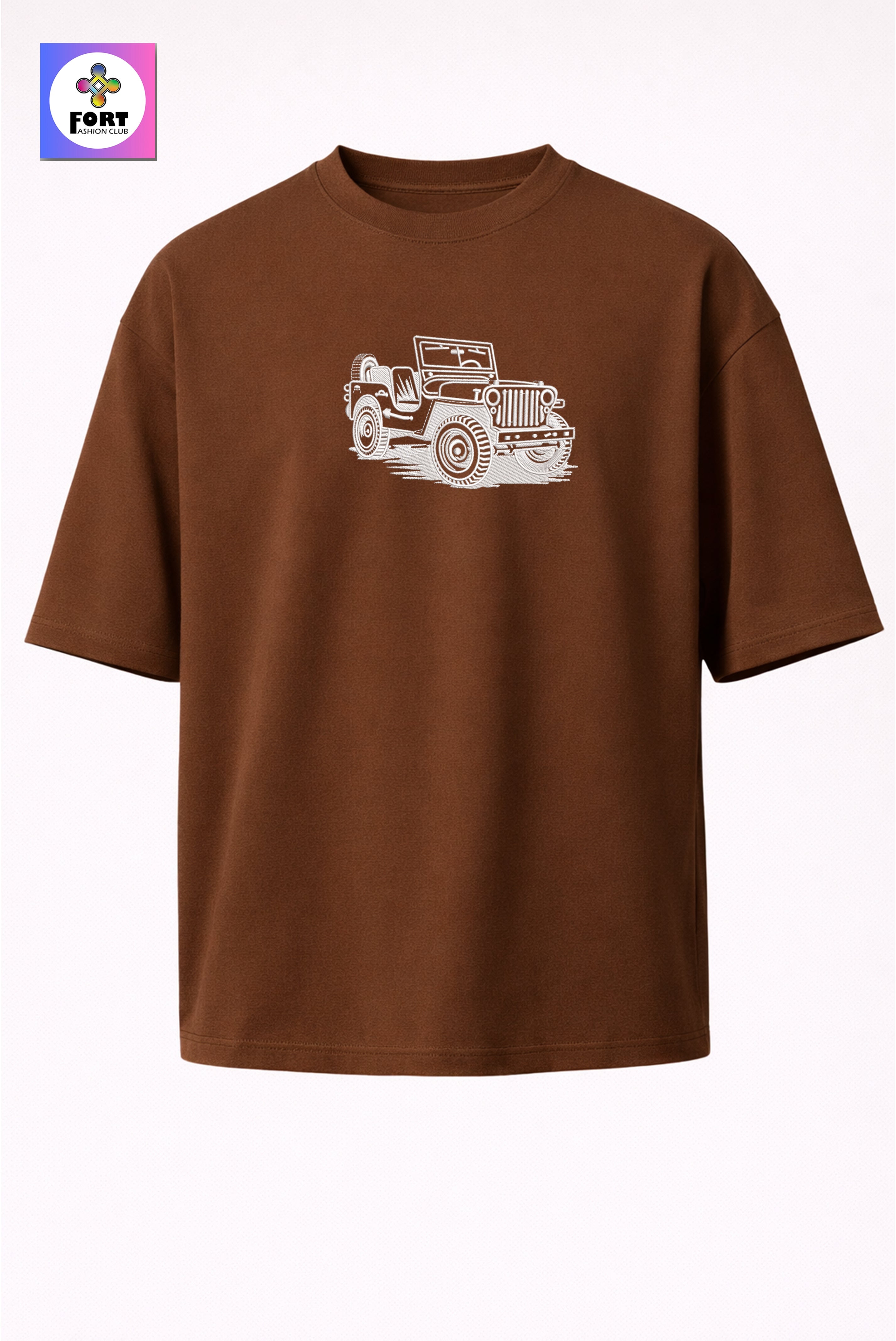 CRAZY EMBROIDERY UNISEX OVERSIZED T-SHIRT (DROP SHOULDER) – JEEP FORT FASHION CLUB