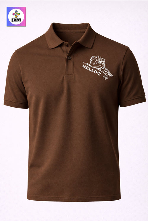 CRAZY EMBROIDERY UNISEX (COLLAR) T-SHIRT - LEZARD FORT FASHION CLUB