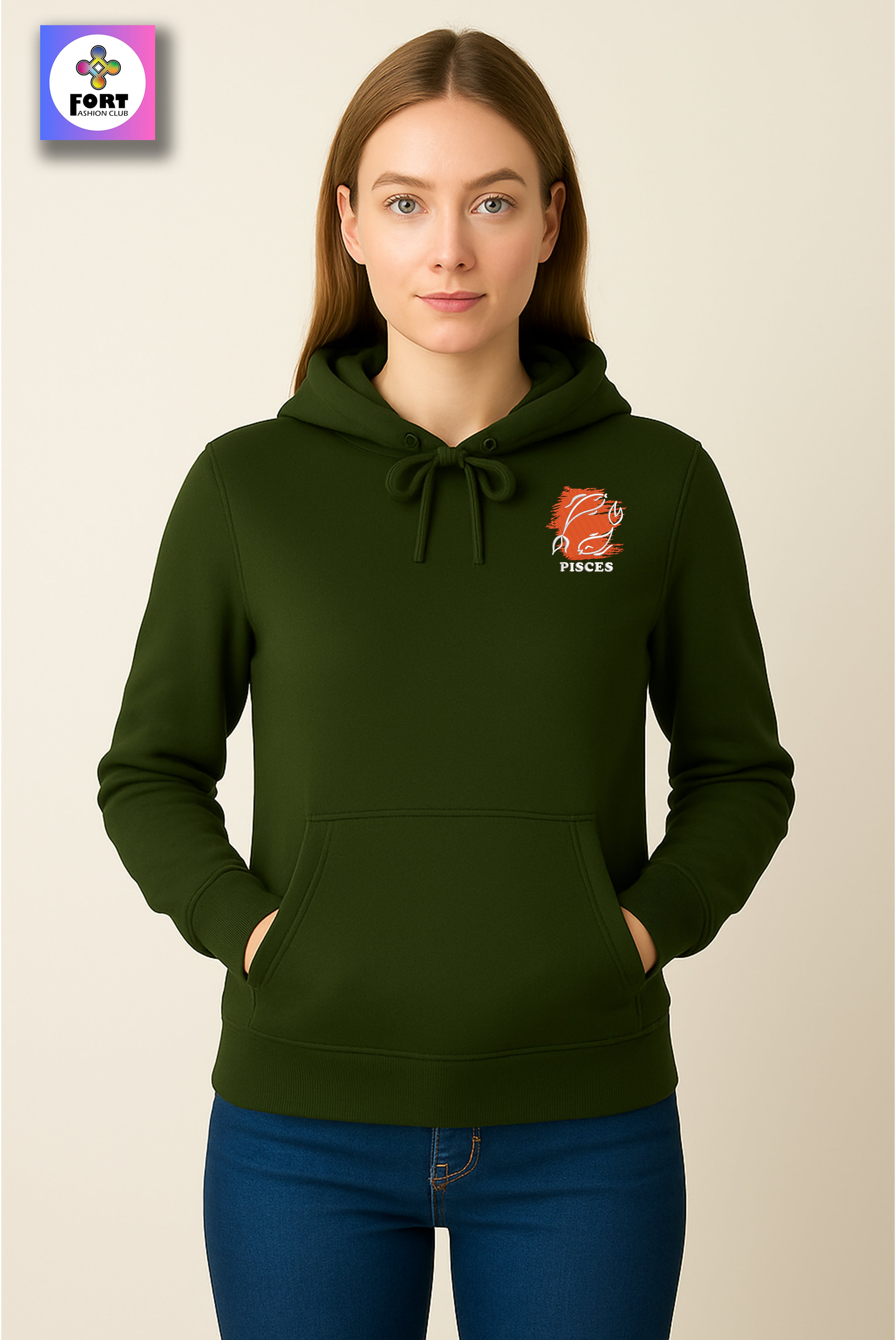 CRAZY EMBROIDERY UNISEX HOODIE – PISCES