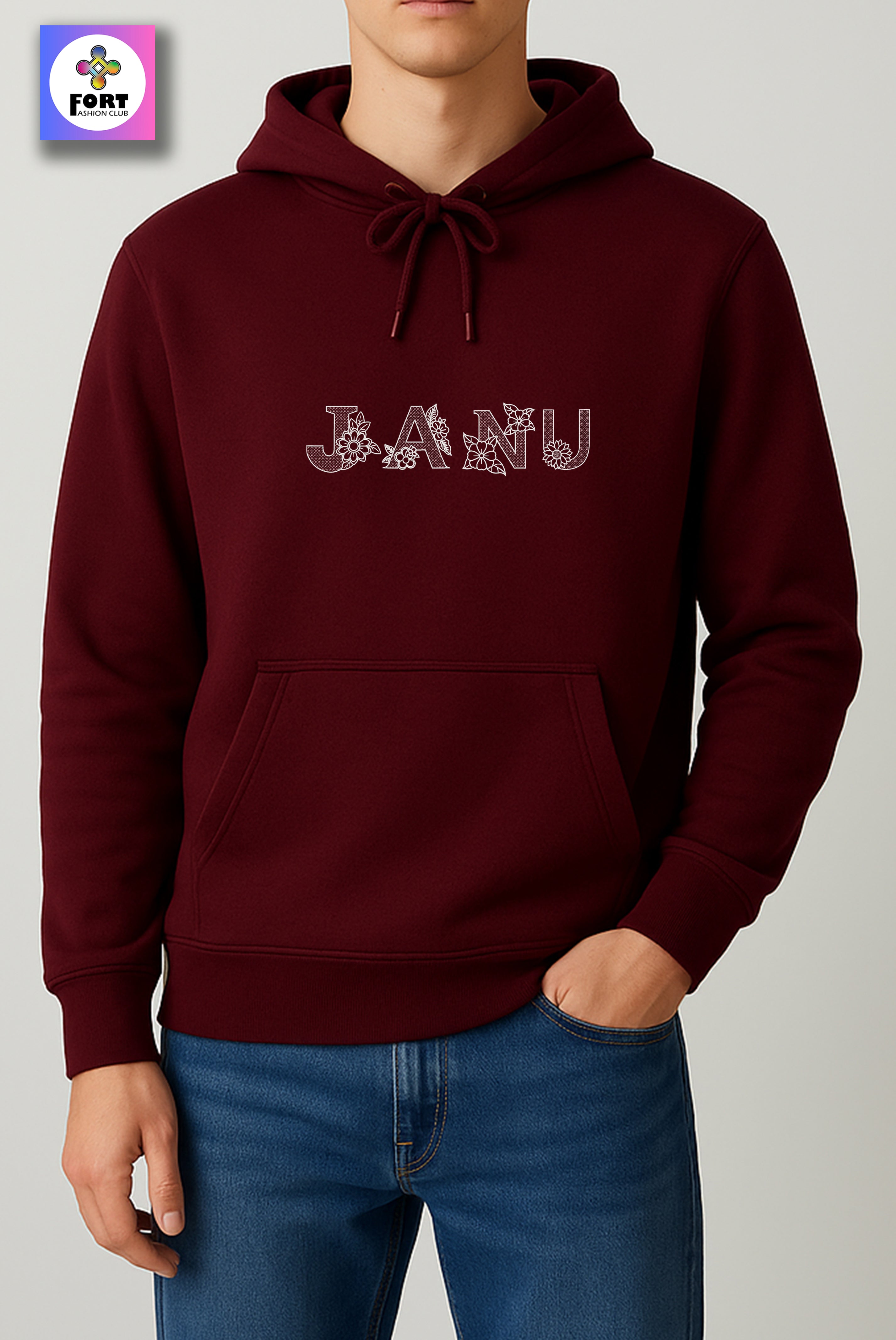 PREMIUM  ALPHABET EMBROIDERY UNISEX - HOODIE