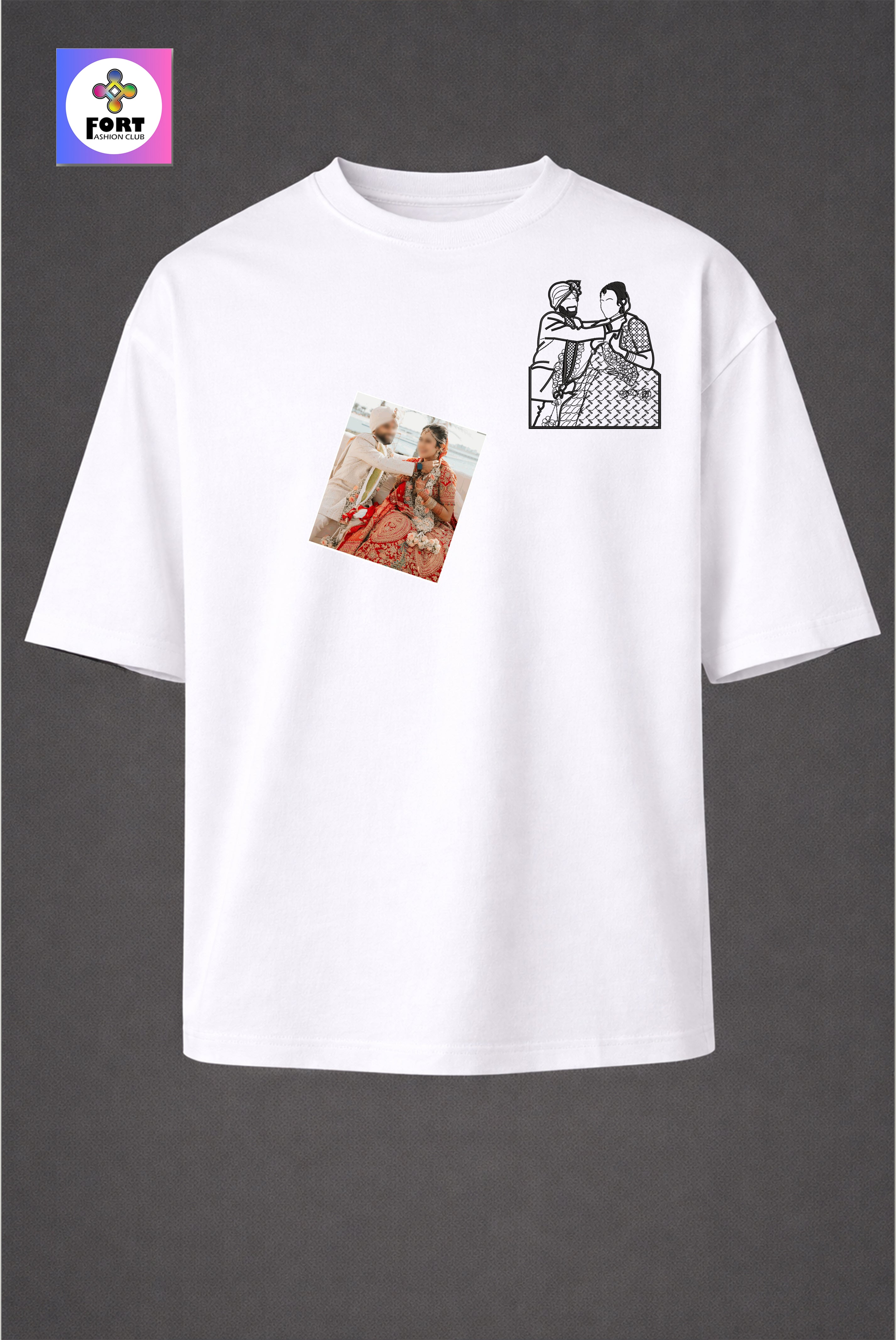 PERSONALIZED EMBROIDERY UNISEX OVERSIZED (DROP SHOULDER) T-SHIRT