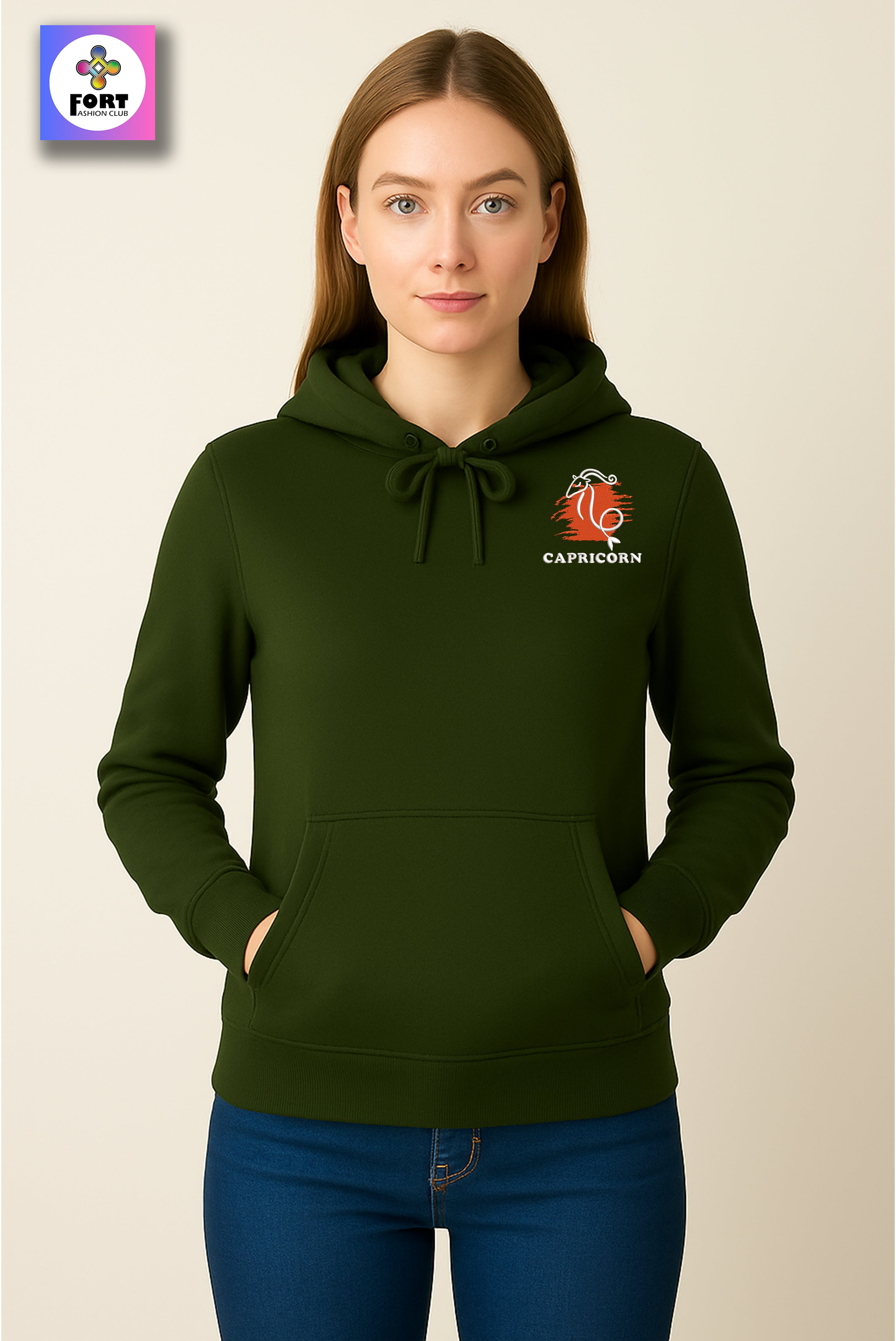 CRAZY EMBROIDERY UNISEX HOODIE – CAPRICORN