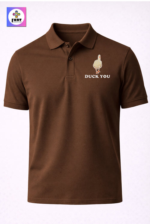 CRAZY EMBROIDERY UNISEX (COLLAR) T-SHIRT - DUCK