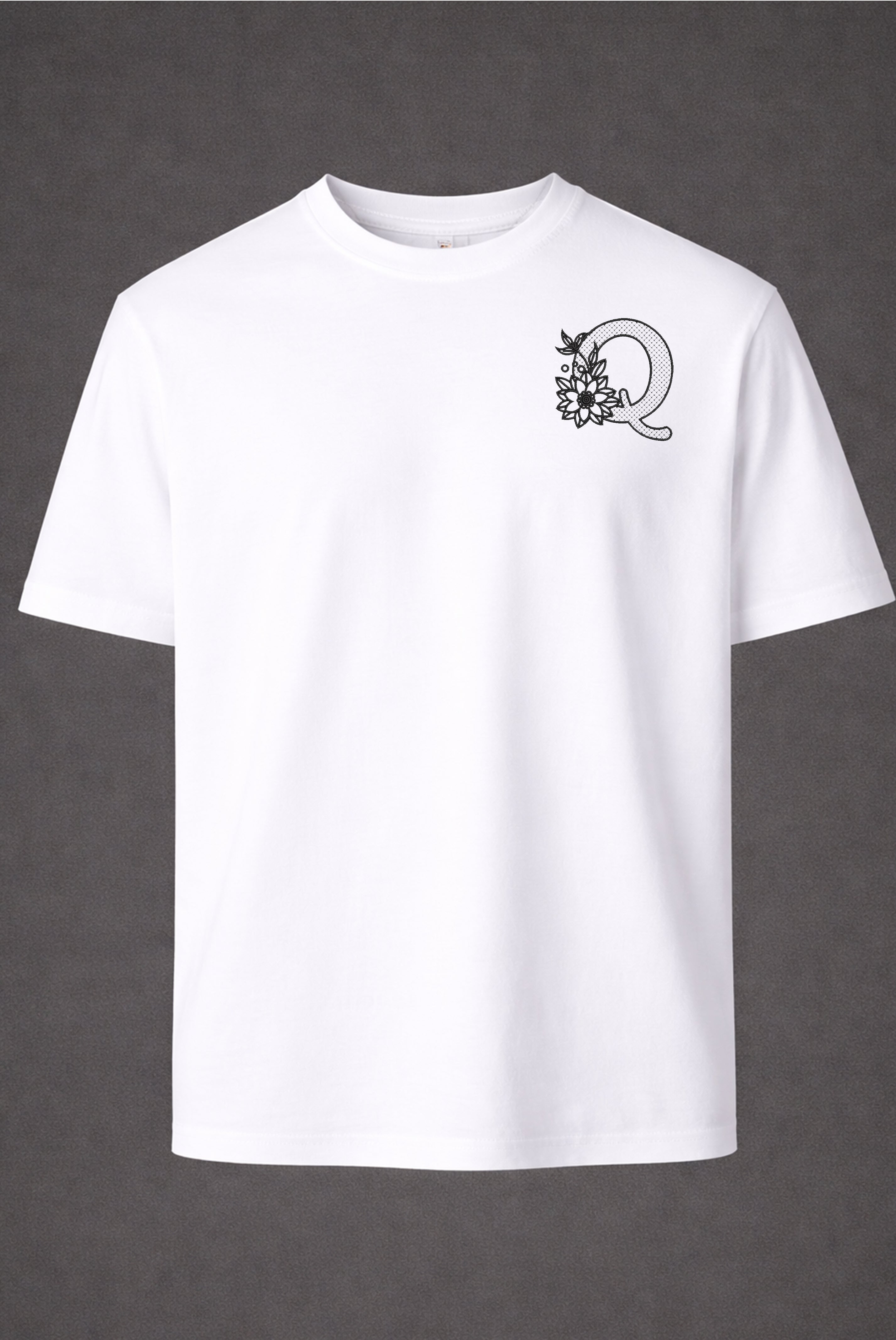 PREMIUM  ALPHABET EMBROIDERY UNISEX T-SHIRT FORT FASHION CLUB