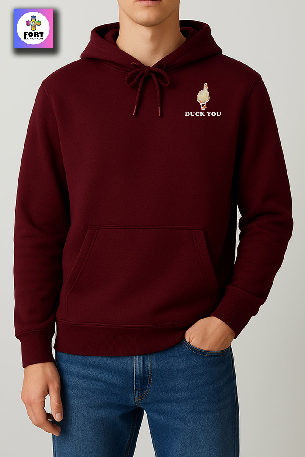 CRAZY EMBROIDERY UNISEX HOODIE – DUCK