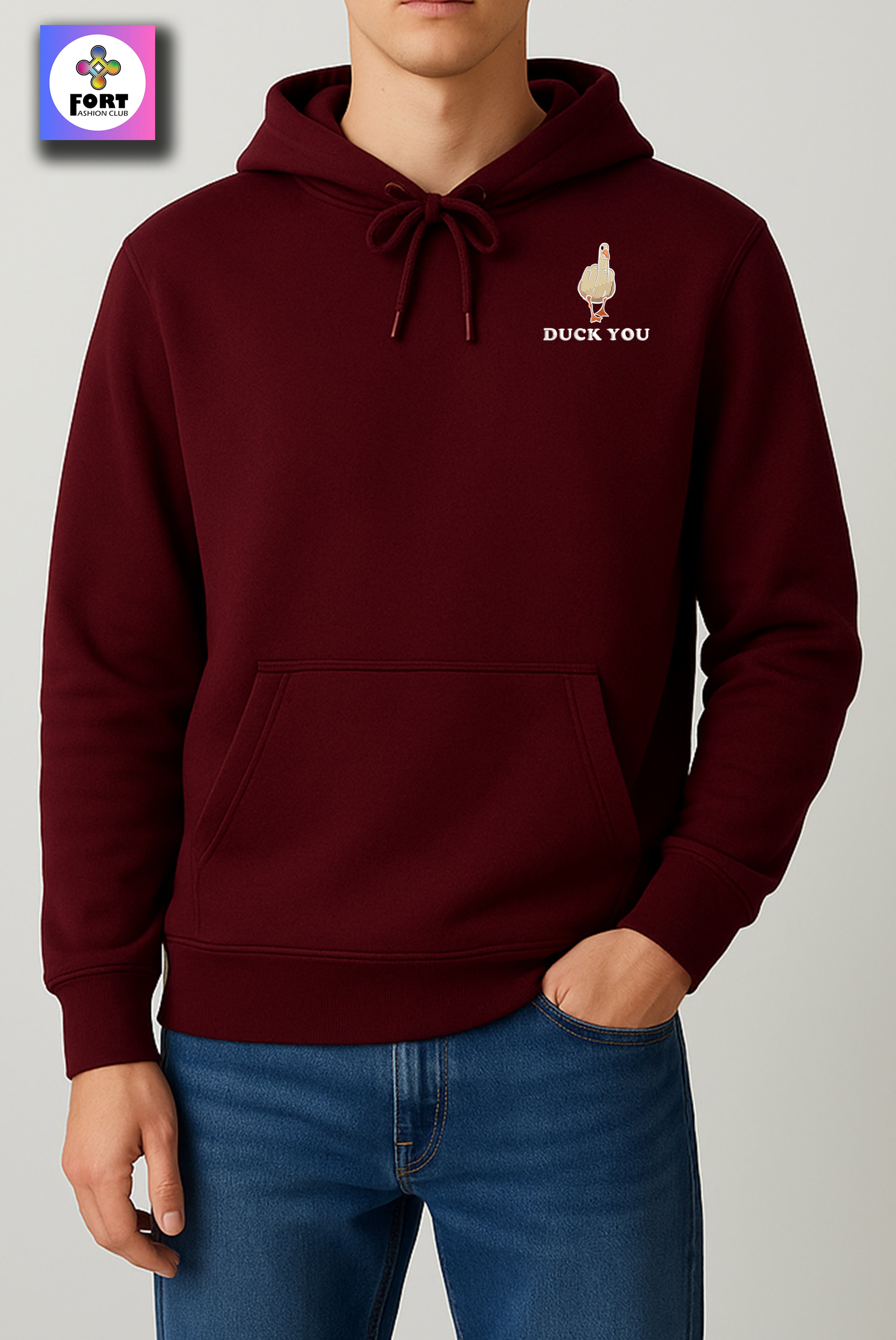 CRAZY EMBROIDERY UNISEX HOODIE – DUCK