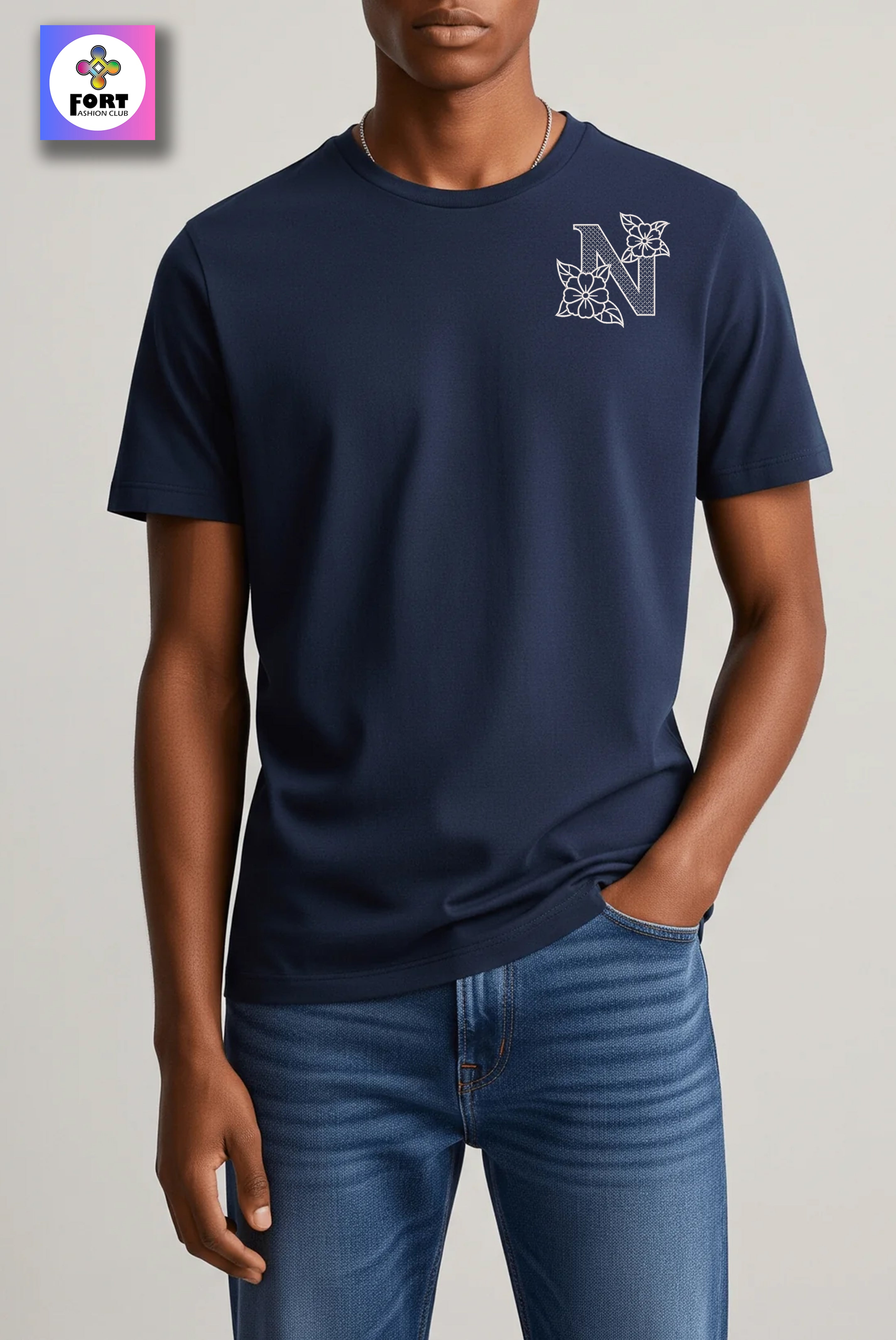 PREMIUM  ALPHABET EMBROIDERY UNISEX T-SHIRT