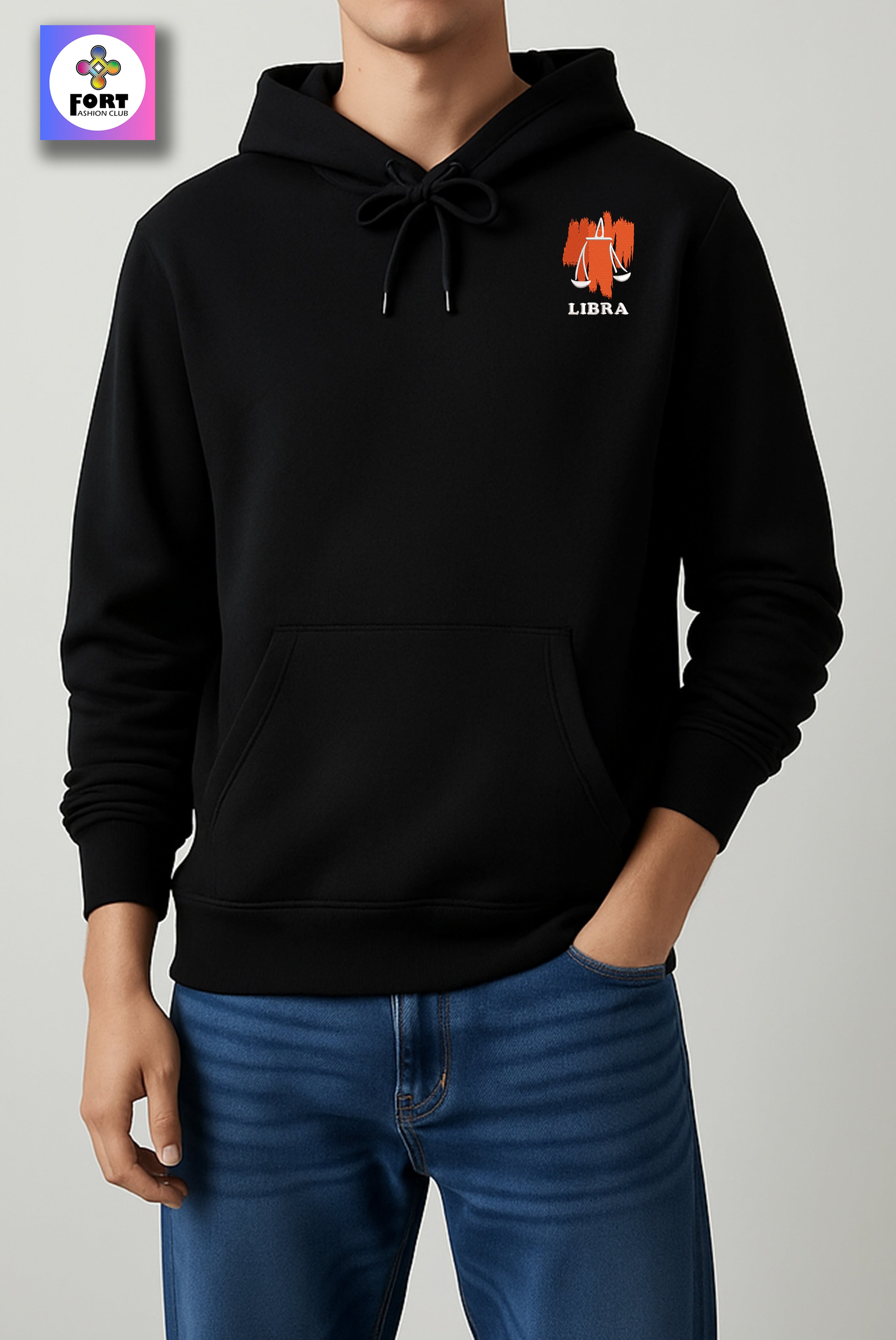 CRAZY EMBROIDERY UNISEX HOODIE – LIBRA