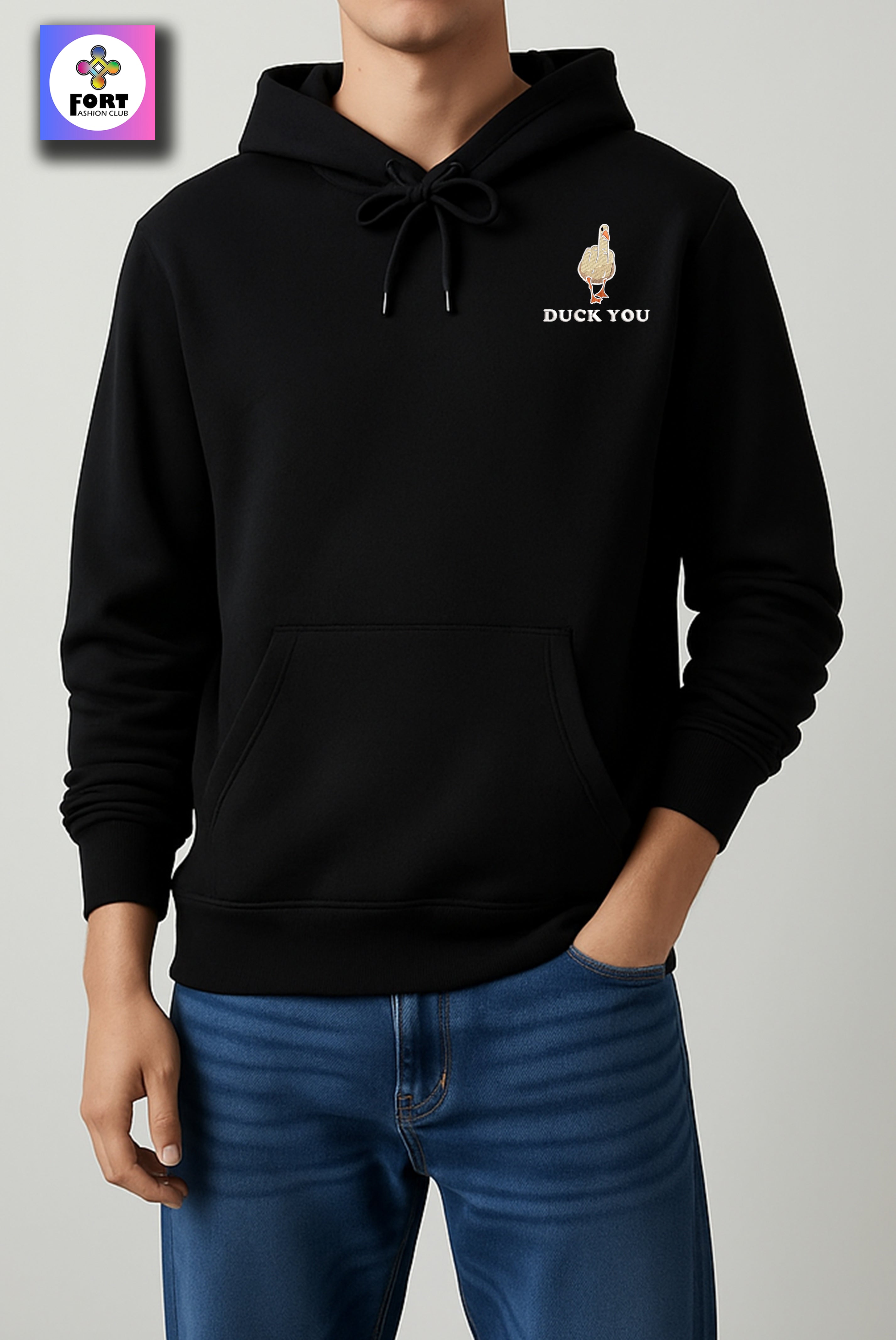 CRAZY EMBROIDERY UNISEX HOODIE – DUCK