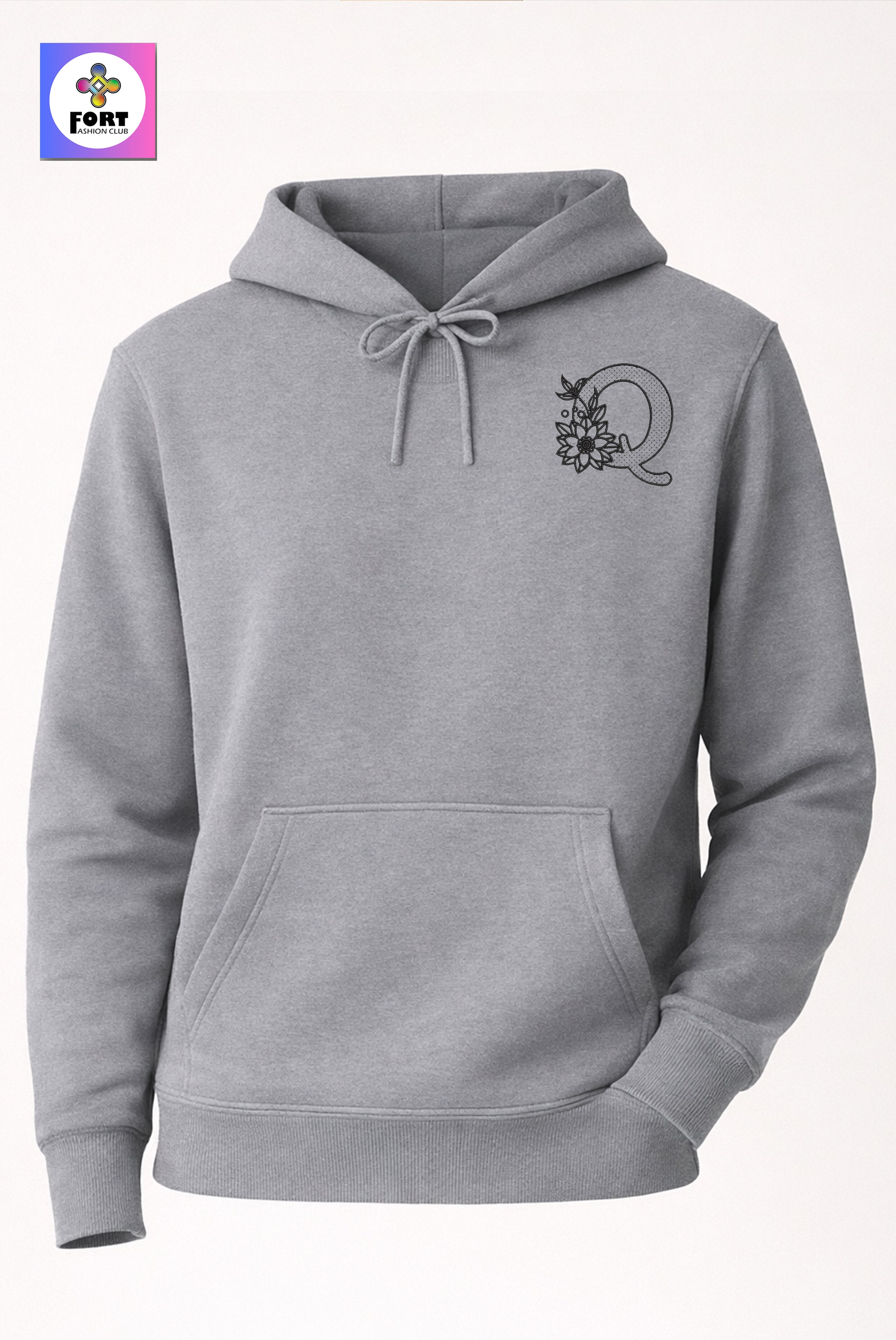 PREMIUM  ALPHABET EMBROIDERY UNISEX - HOODIE FORT FASHION CLUB