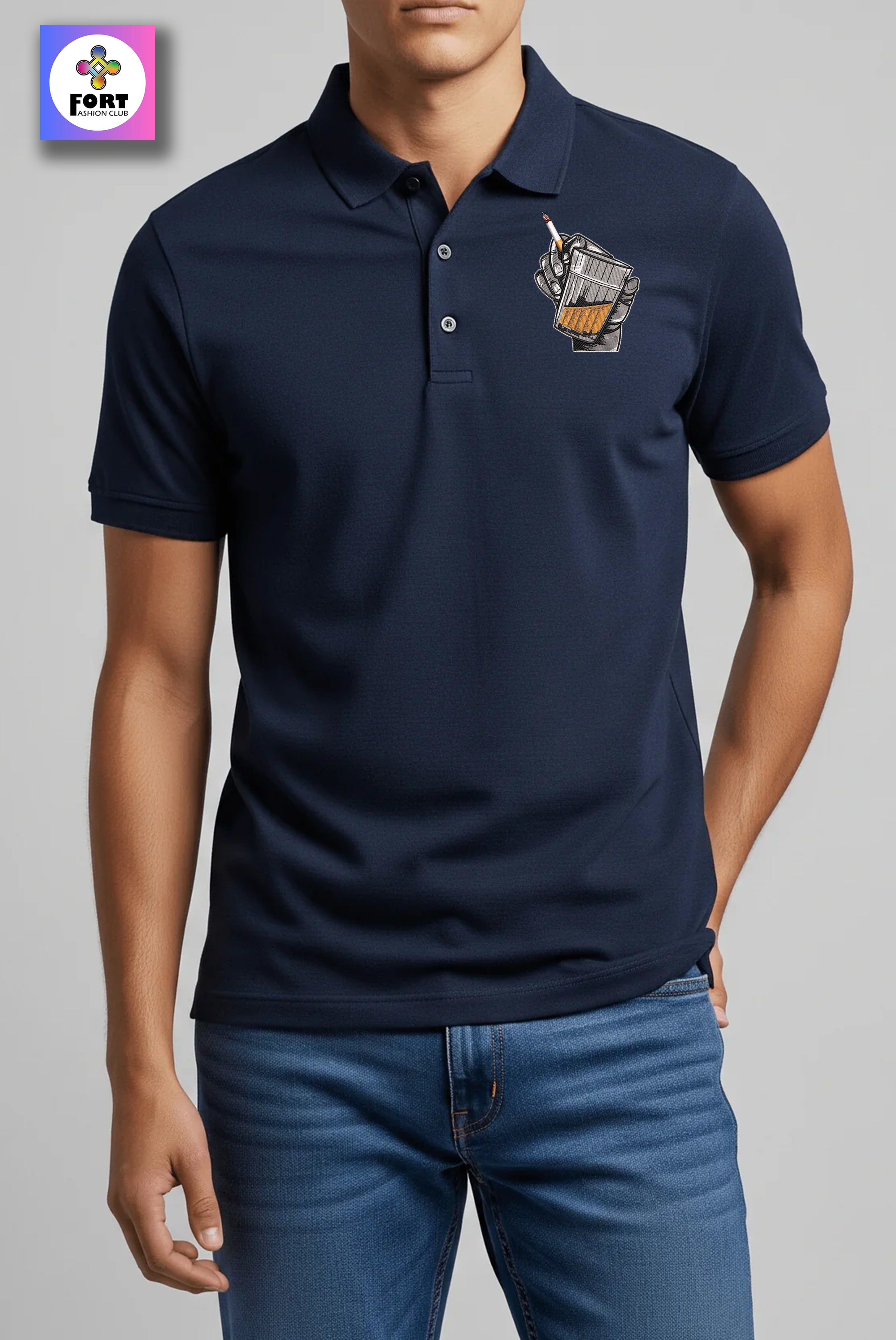 CRAZY EMBROIDERY UNISEX (COLLAR) T-SHIRT - ENERGY