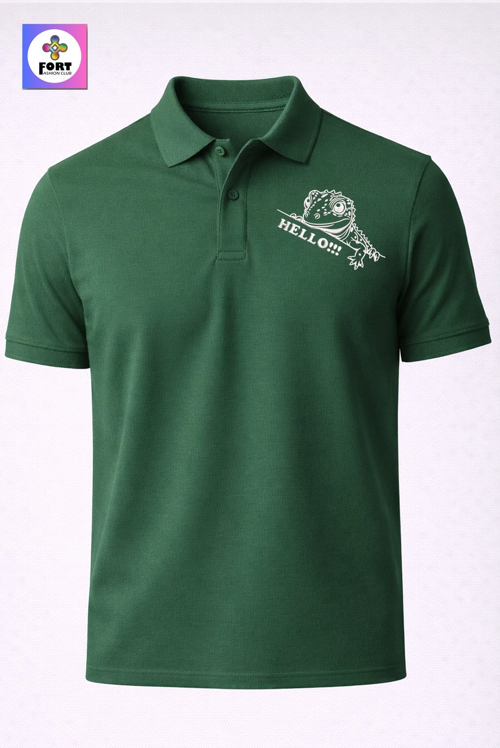 CRAZY EMBROIDERY UNISEX (COLLAR) T-SHIRT - LEZARD FORT FASHION CLUB