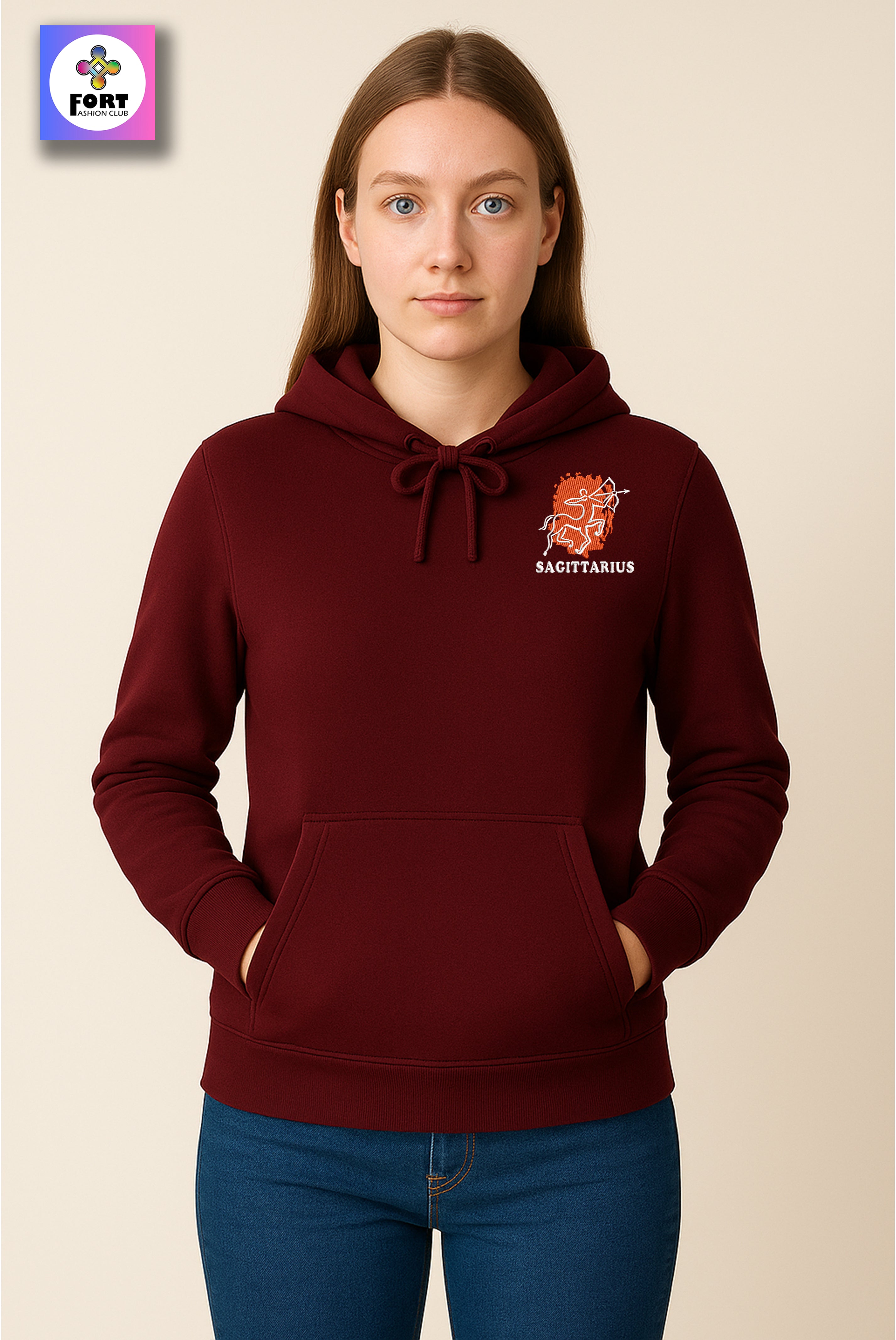 CRAZY EMBROIDERY UNISEX HOODIE – SAGITTIARIUS
