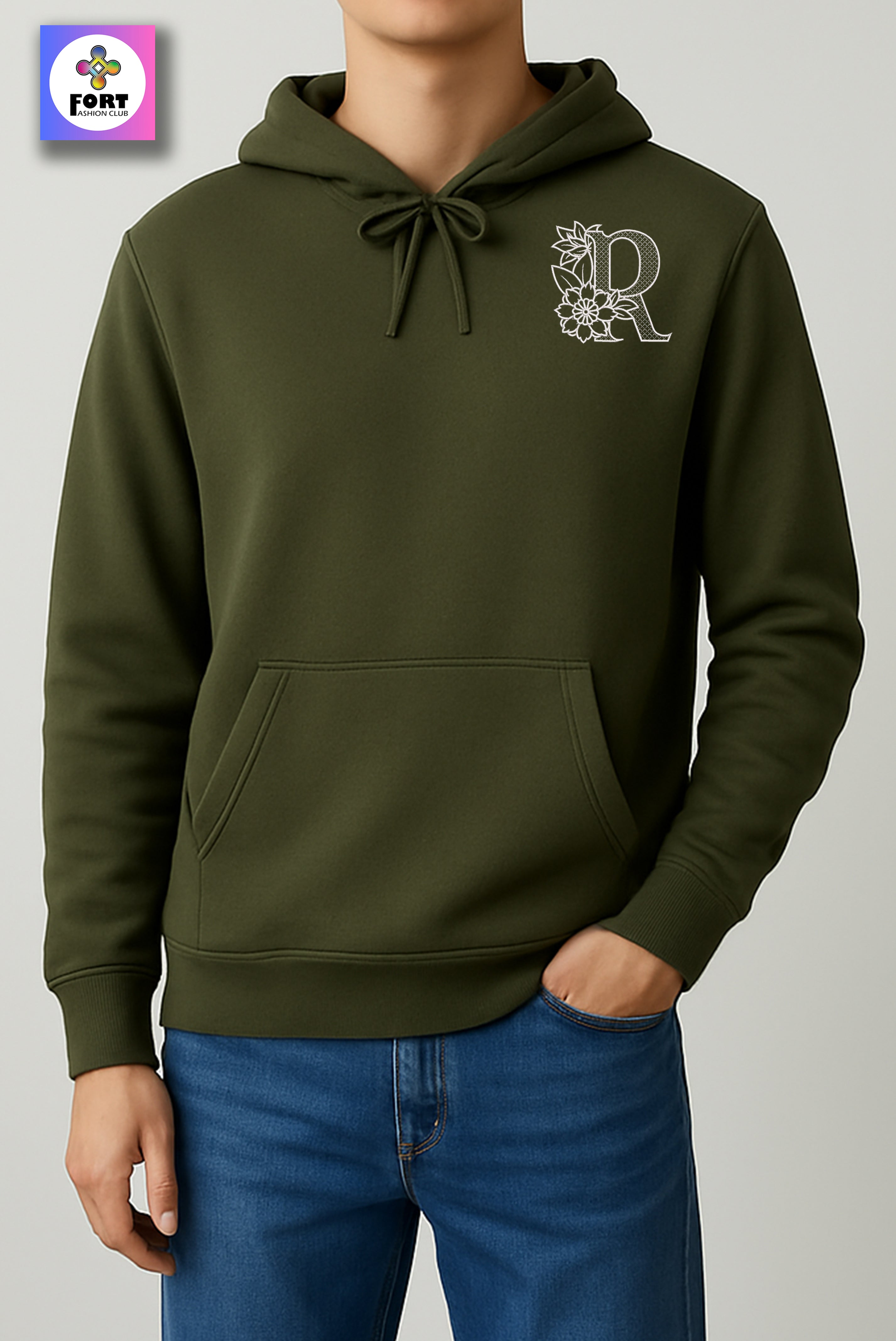 PREMIUM  ALPHABET EMBROIDERY UNISEX - HOODIE