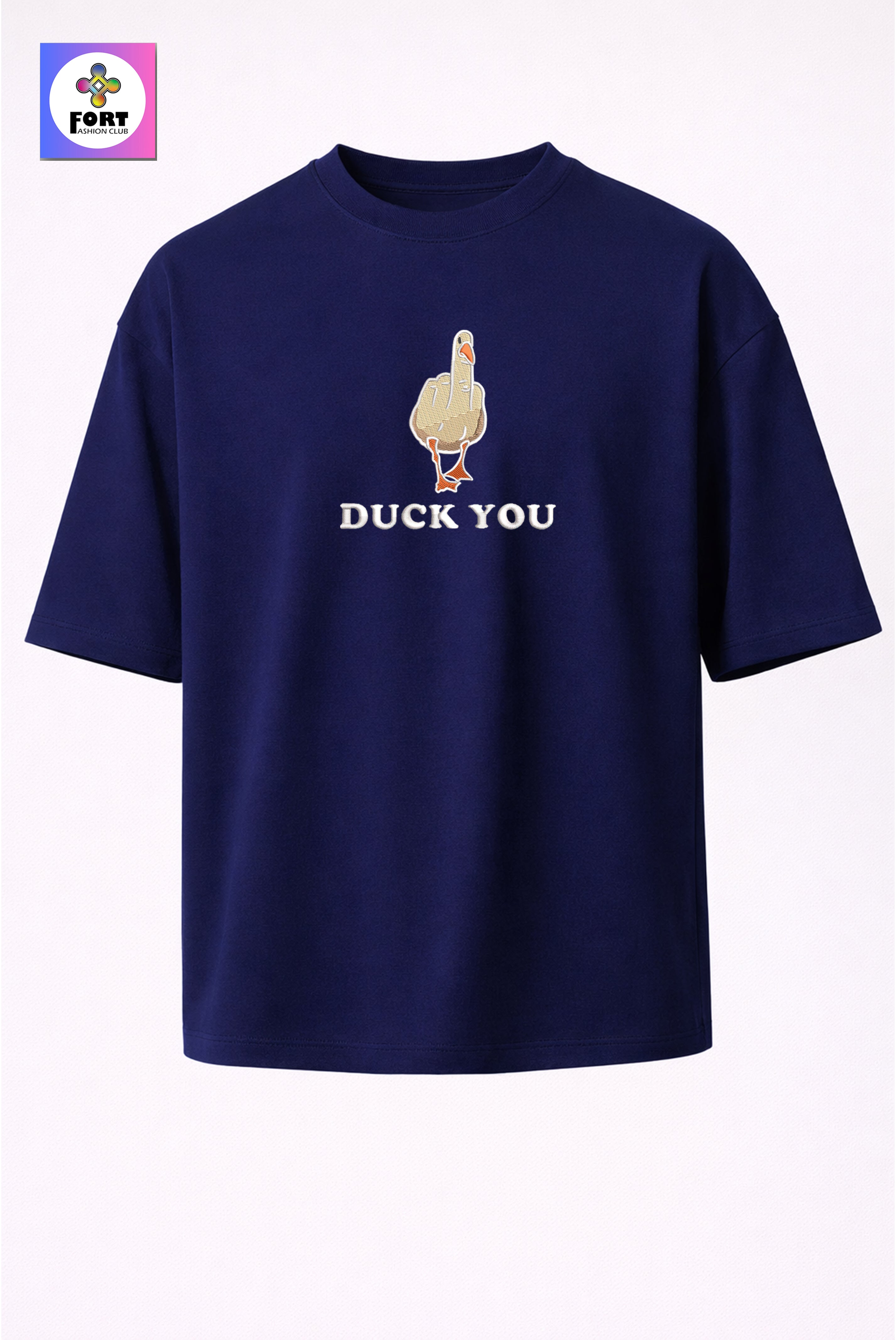 CRAZY EMBROIDERY UNISEX OVERSIZED T-SHIRT (DROP SHOULDER) – DUCK FORT FASHION CLUB