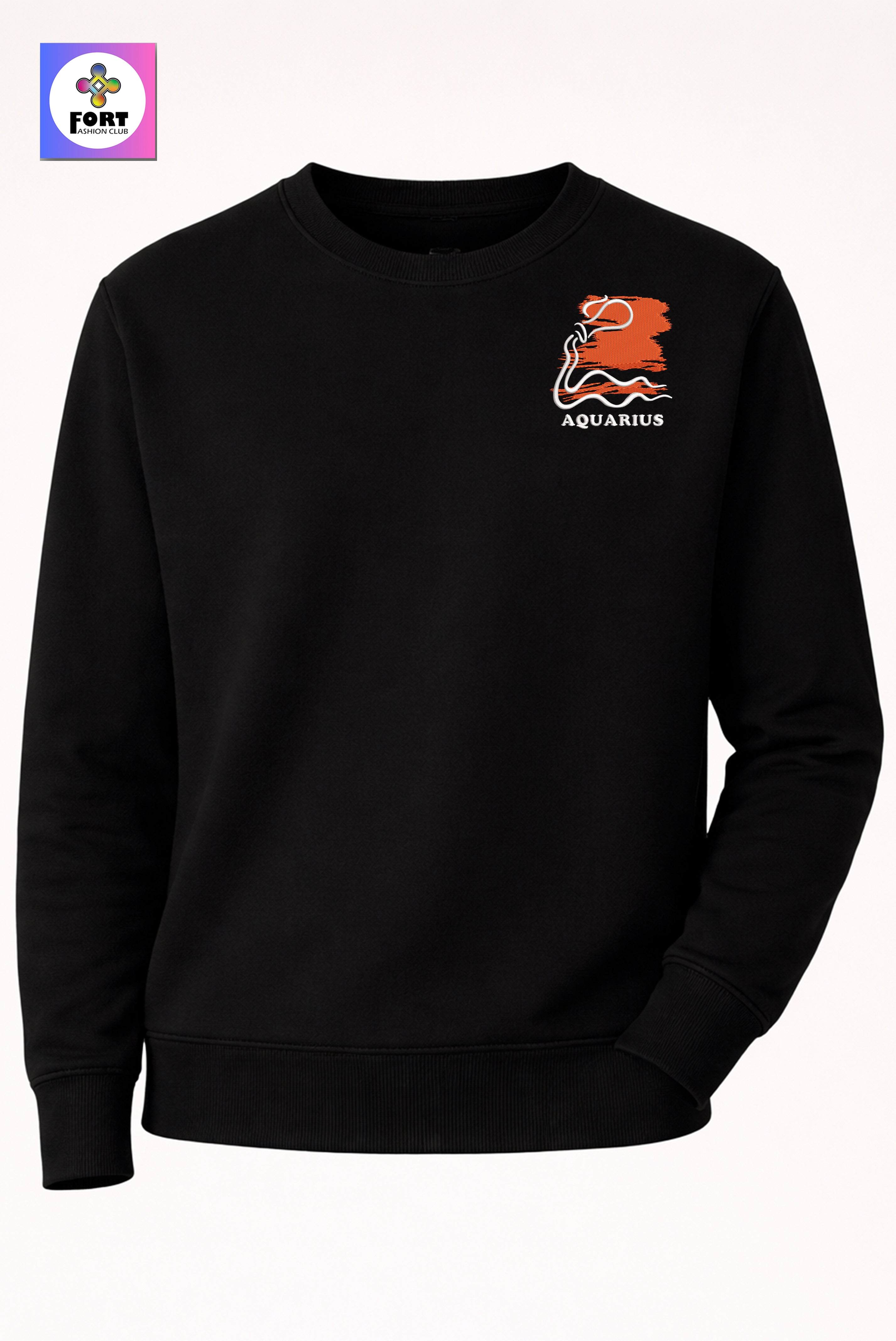 CRAZY ZODIAC EMBROIDERY UNISEX SWEATSHIRT – AQUARIUS FORT FASHION CLUB