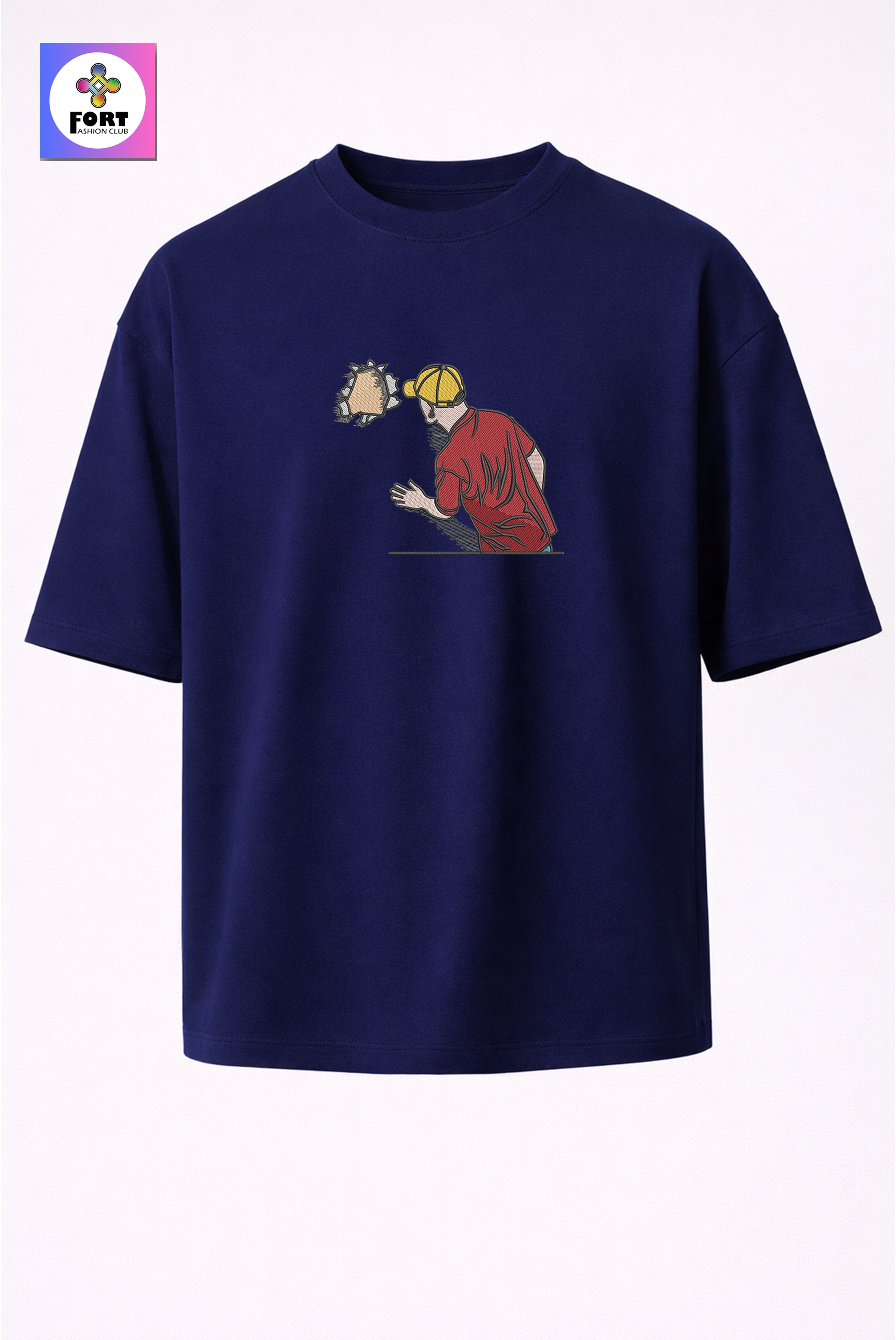 CRAZY EMBROIDERY UNISEX OVERSIZED T-SHIRT (DROP SHOULDER) – CREATIVE FORT FASHION CLUB