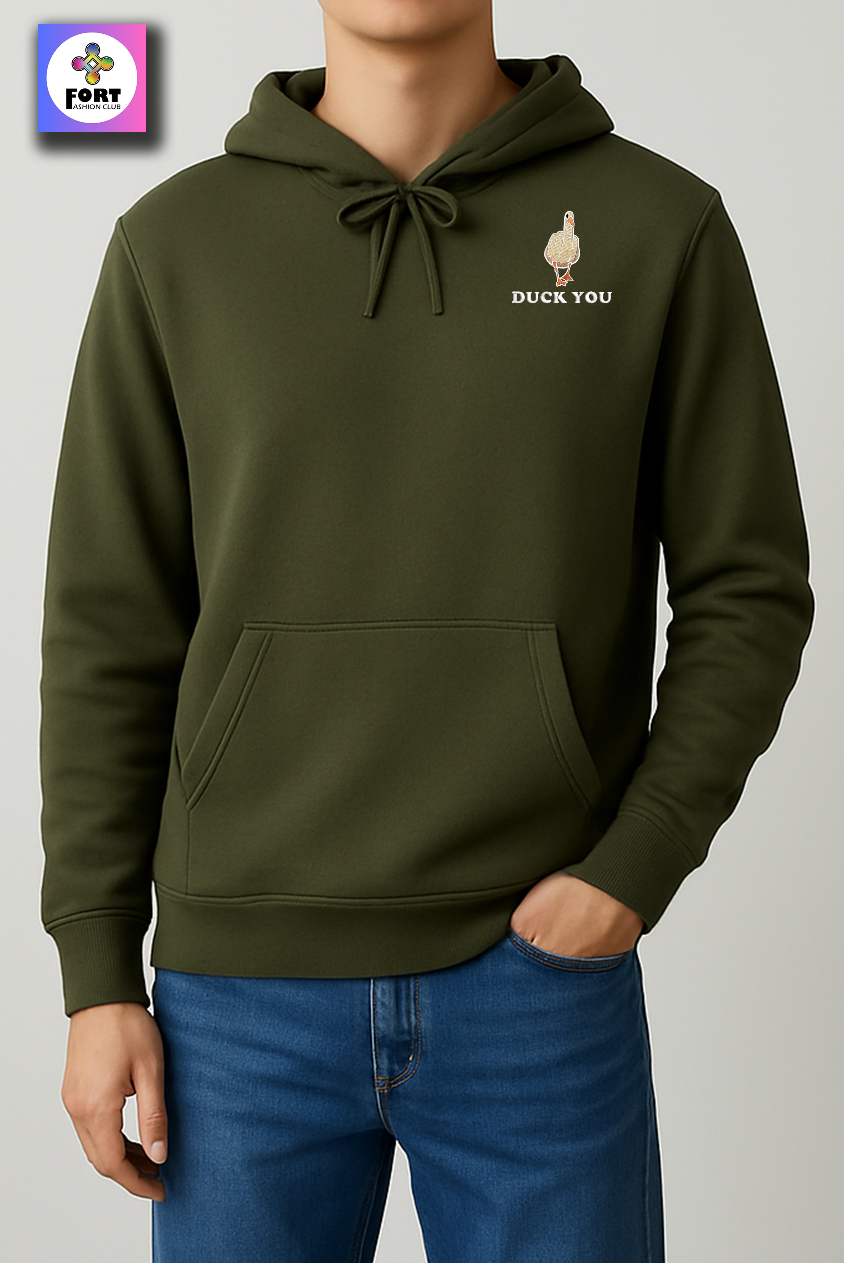 CRAZY EMBROIDERY UNISEX HOODIE – DUCK