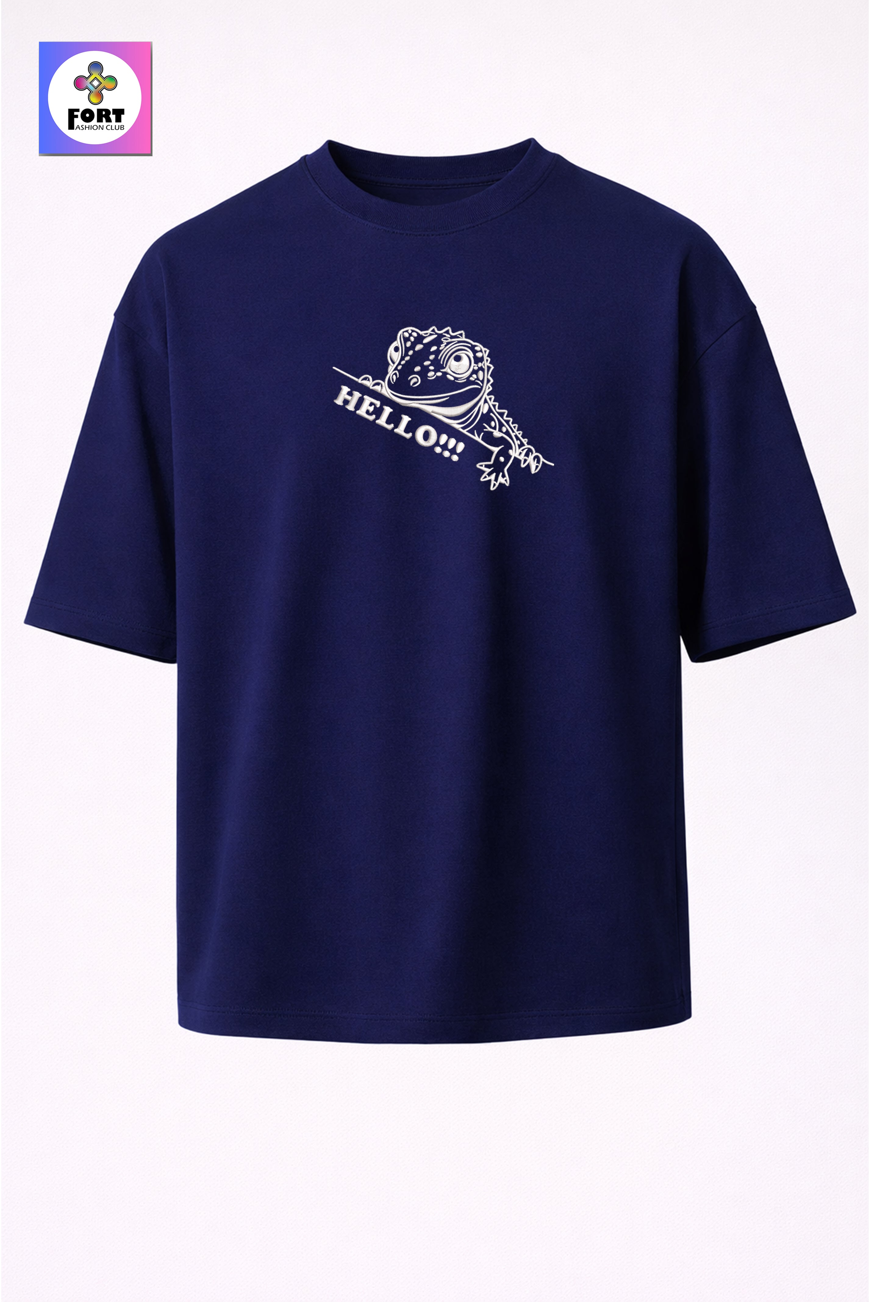 CRAZY EMBROIDERY UNISEX OVERSIZED T-SHIRT (DROP SHOULDER) – LEZARD FORT FASHION CLUB