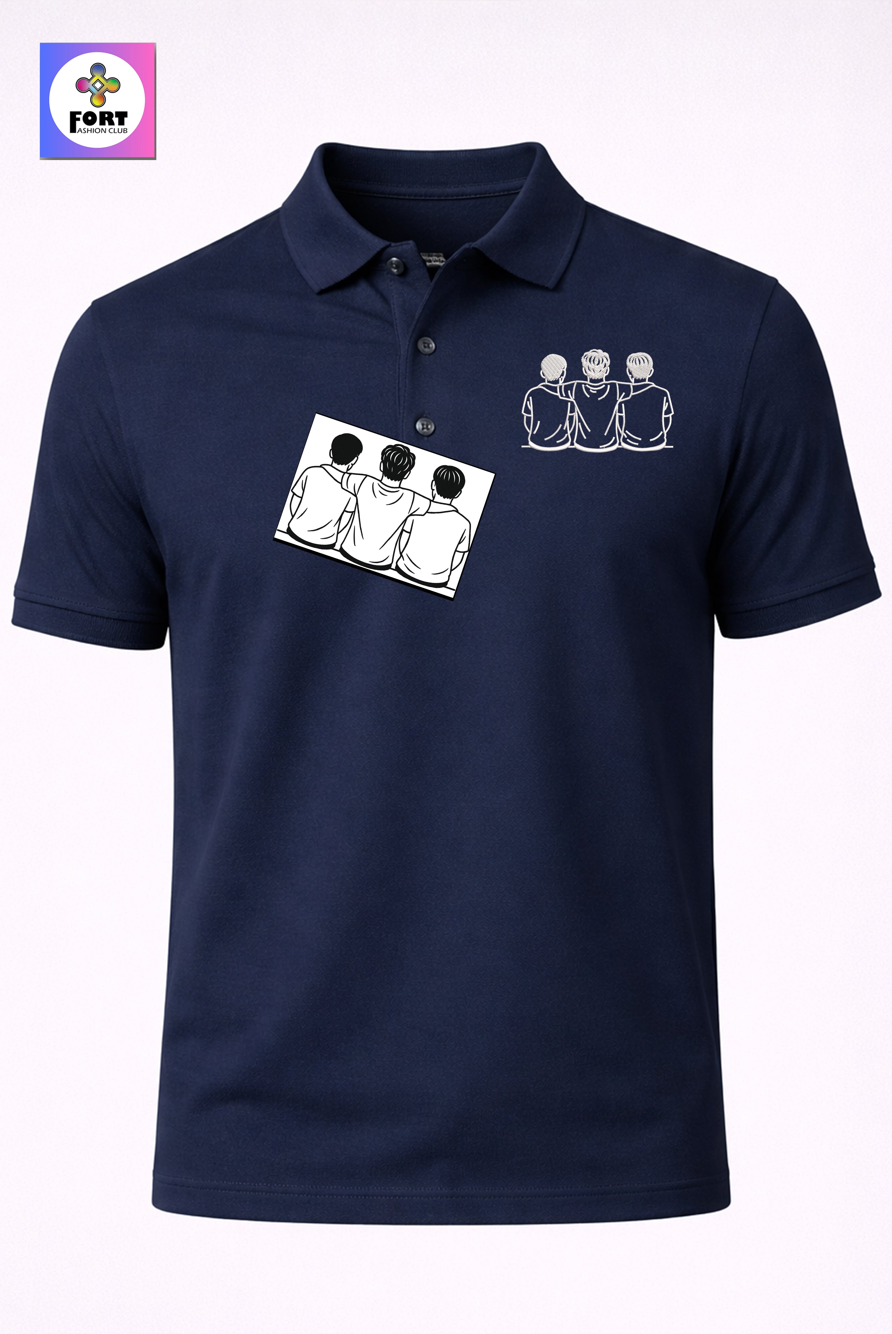 PERSONALIZED EMBROIDERY UNISEX - ( COLLAR ) T-SHIRT