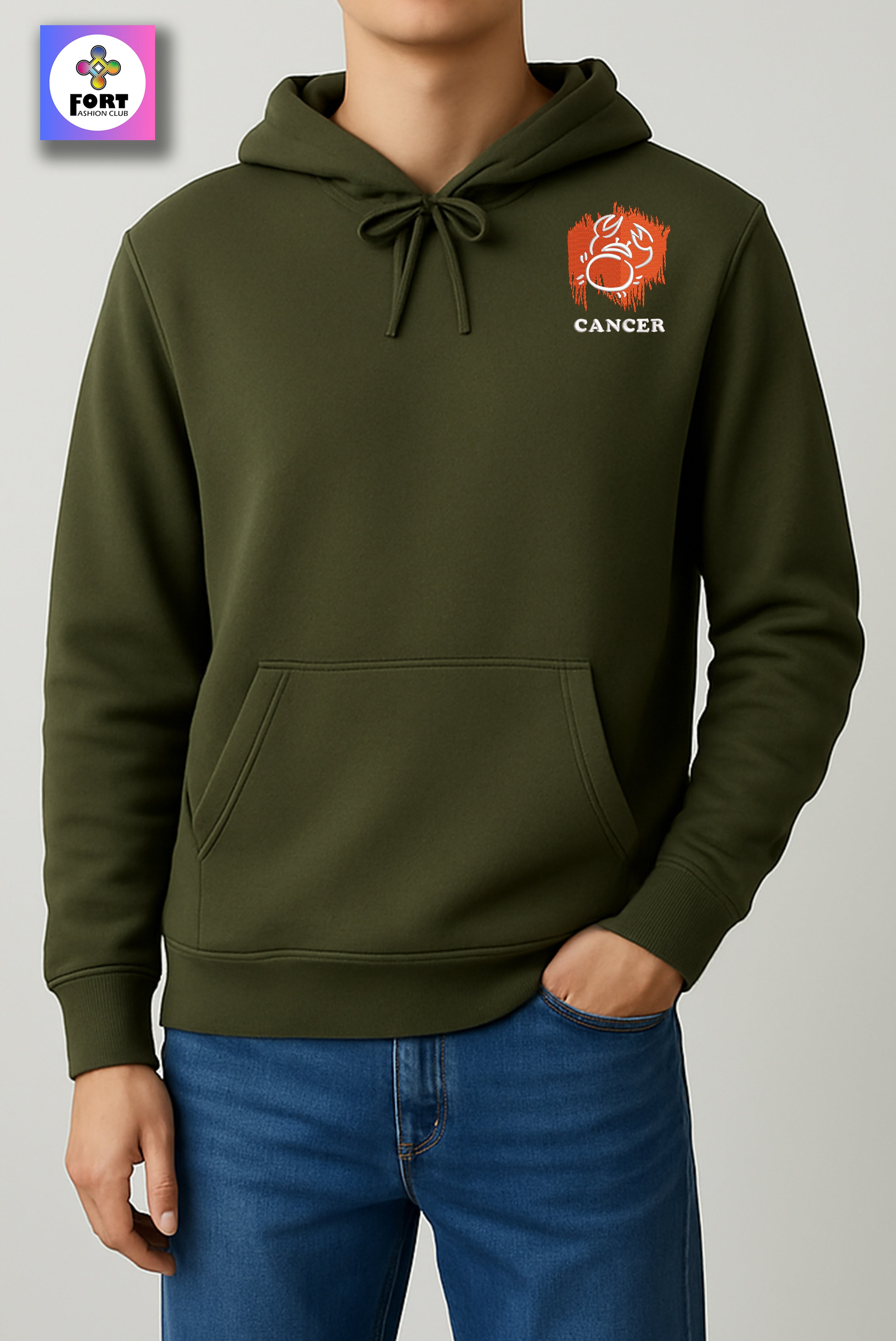 CRAZY EMBROIDERY UNISEX HOODIE – CANCER