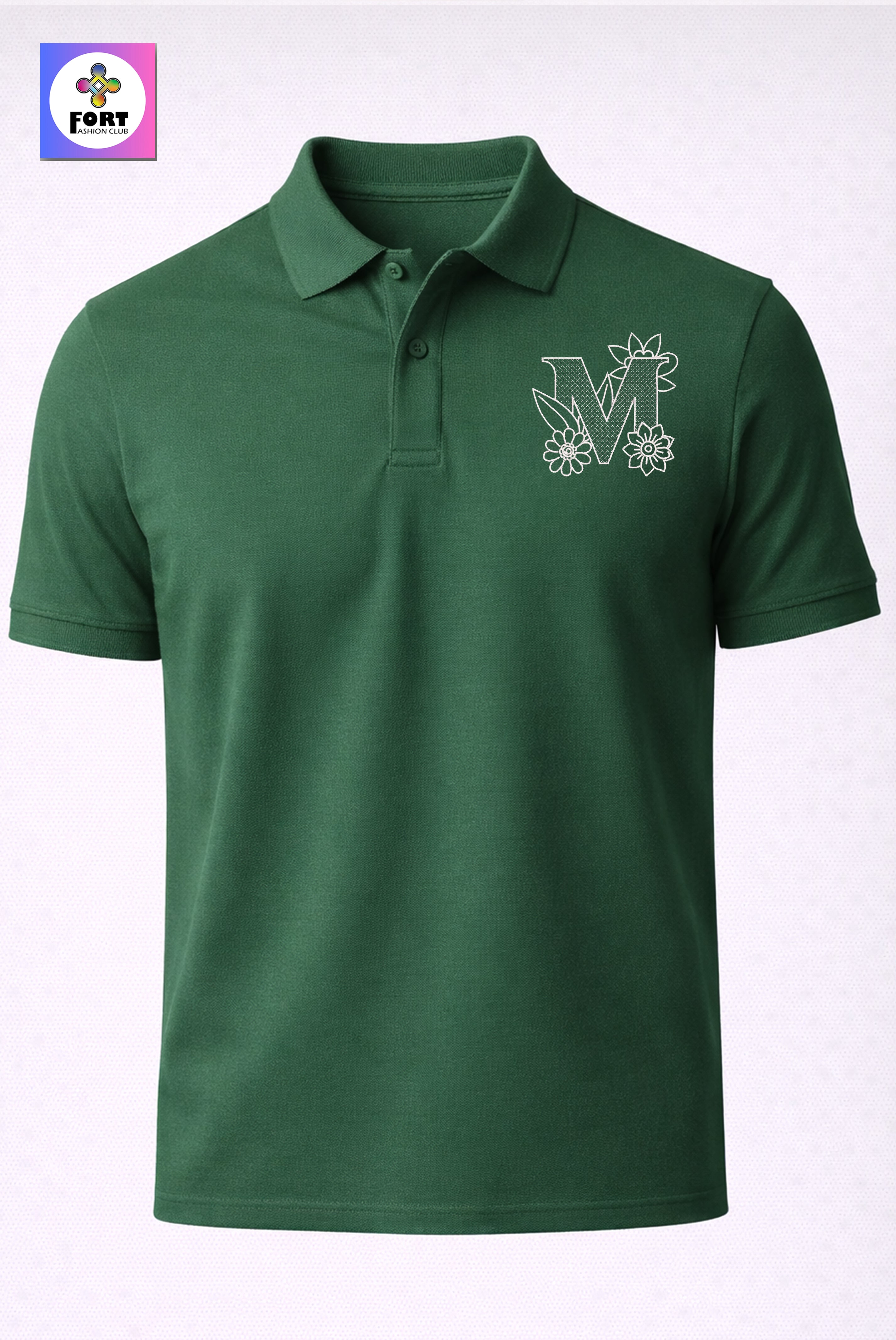 Premium Alphabet Embroidery Unisex ( Collar ) Polo T-Shirt