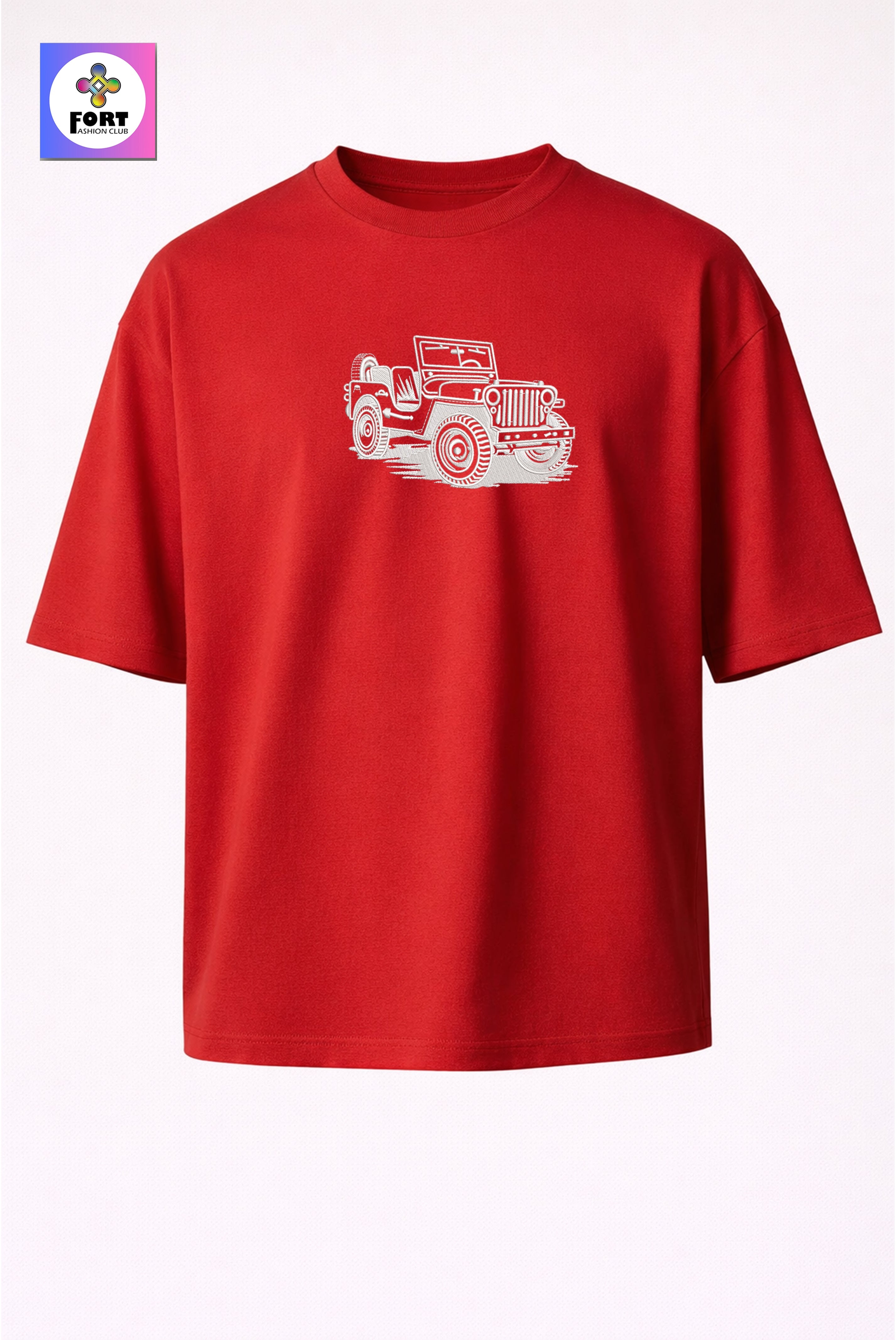 CRAZY EMBROIDERY UNISEX OVERSIZED T-SHIRT (DROP SHOULDER) – JEEP FORT FASHION CLUB