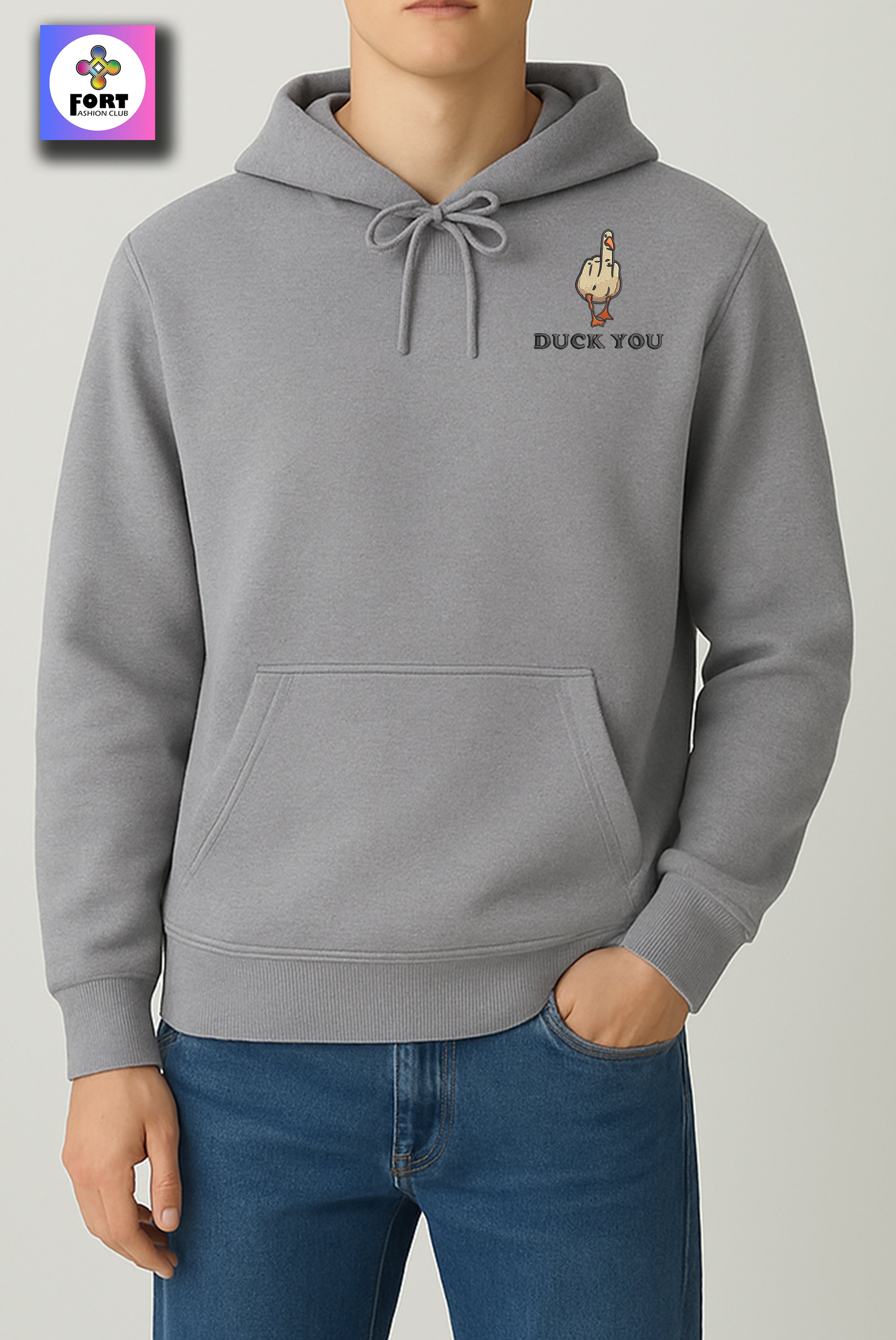 CRAZY EMBROIDERY UNISEX HOODIE – DUCK