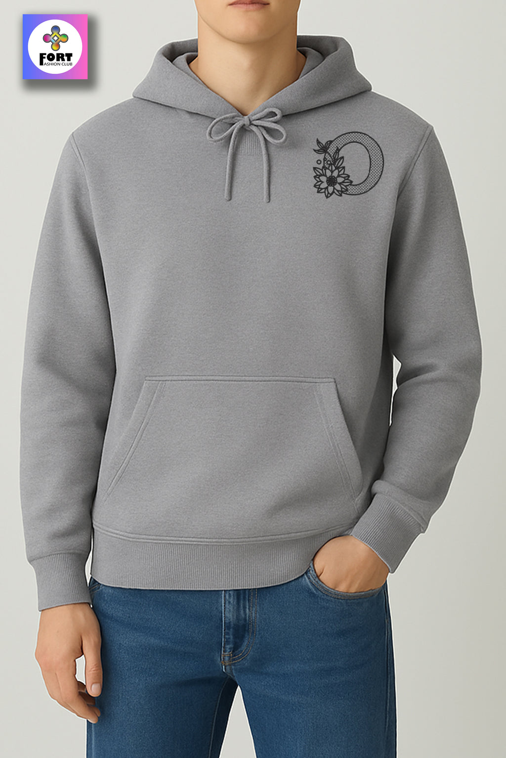 PREMIUM  ALPHABET EMBROIDERY UNISEX - HOODIE