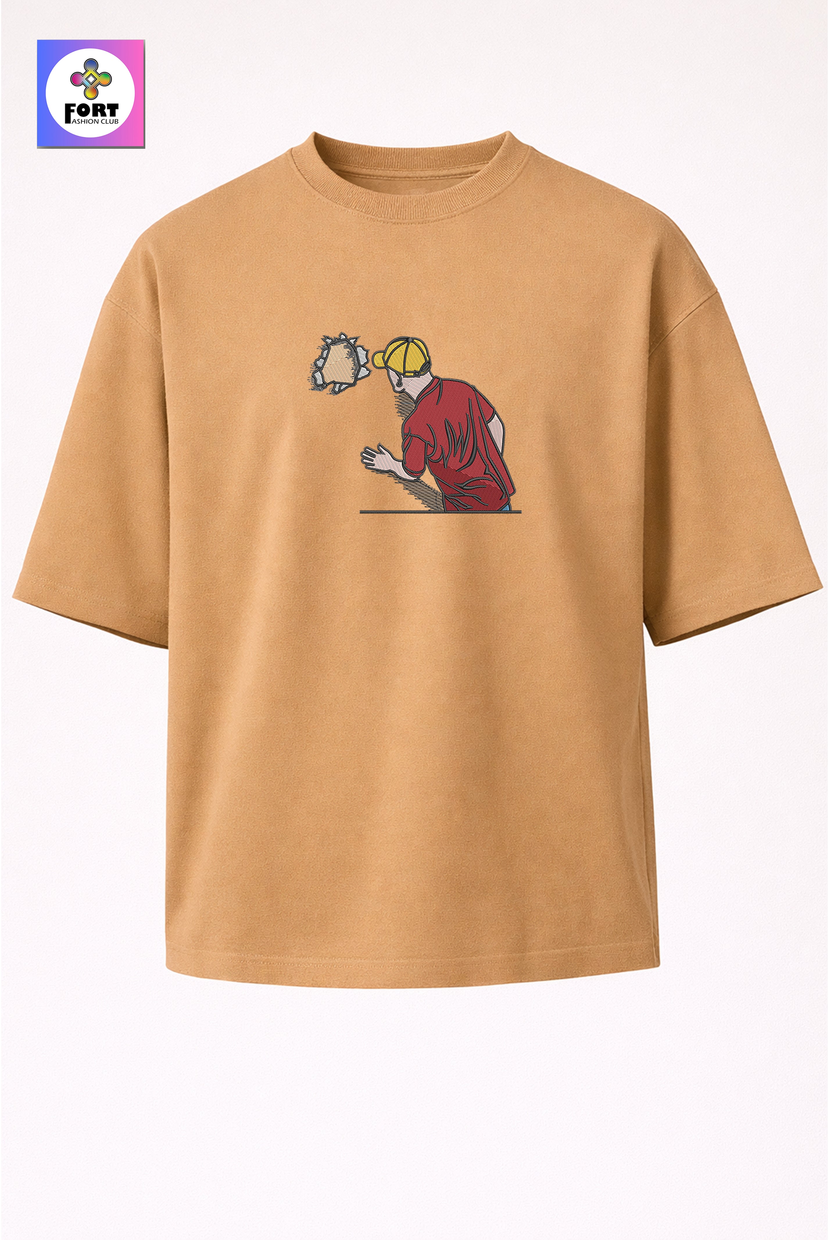 CRAZY EMBROIDERY UNISEX OVERSIZED T-SHIRT (DROP SHOULDER) – CREATIVE FORT FASHION CLUB