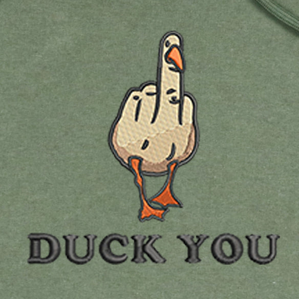 CRAZY EMBROIDERY HOODIE – DUCK