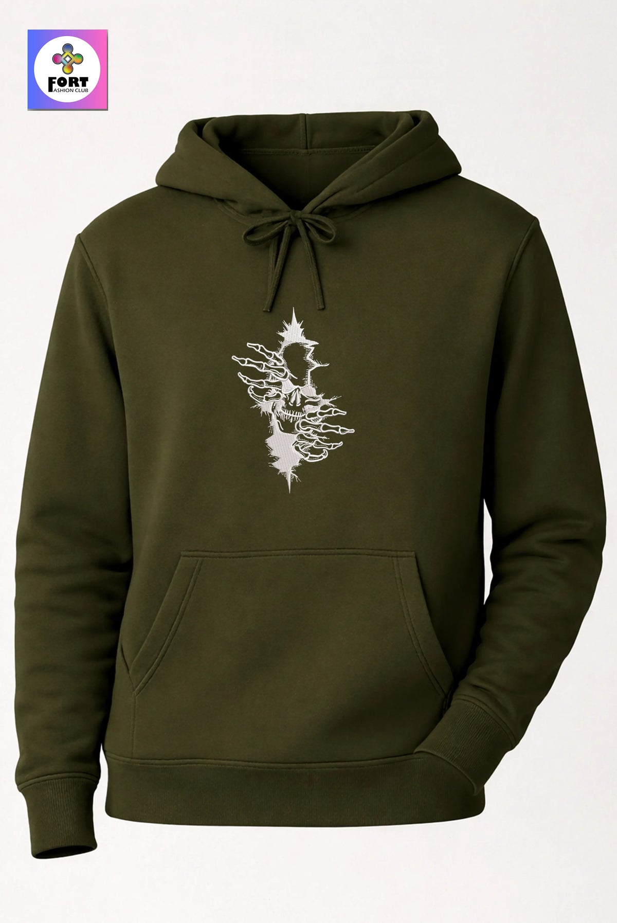 Crazy Embroidery Unisex Hoodie – Arty Skull
