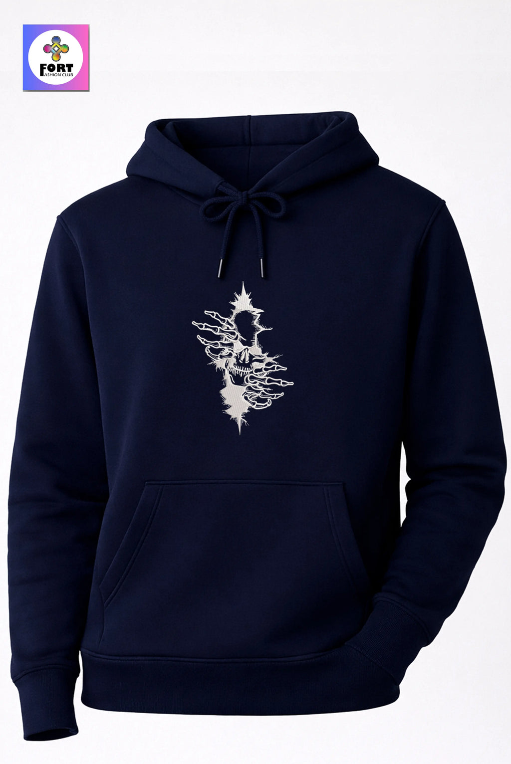 Crazy Embroidery Unisex Hoodie – Arty Skull
