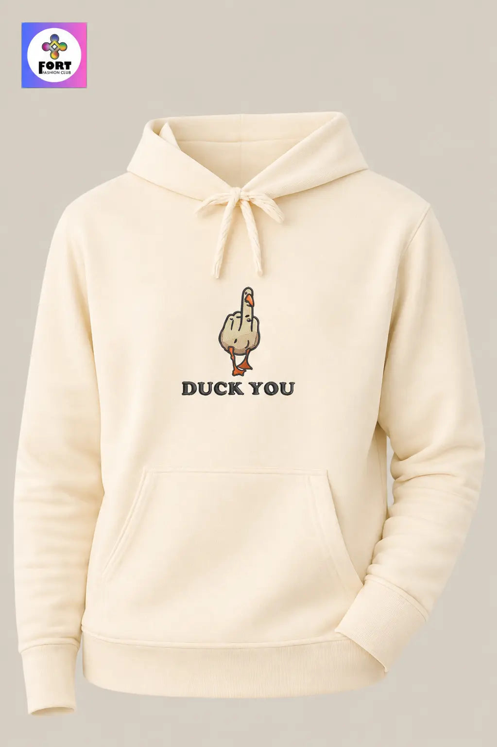 Crazy Embroidery Unisex Hoodie – Duck