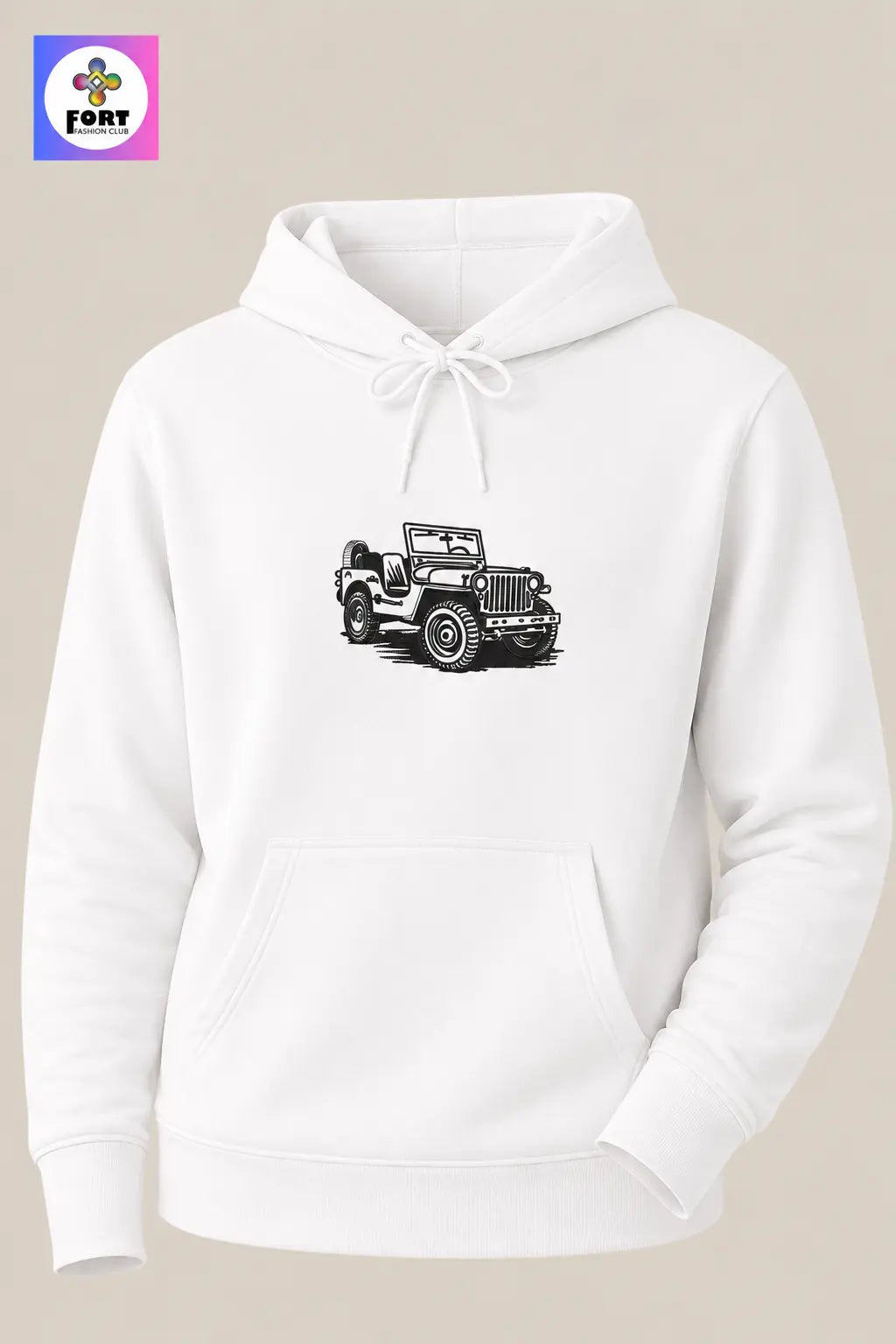 Crazy Embroidery Unisex Hoodie – Jeep