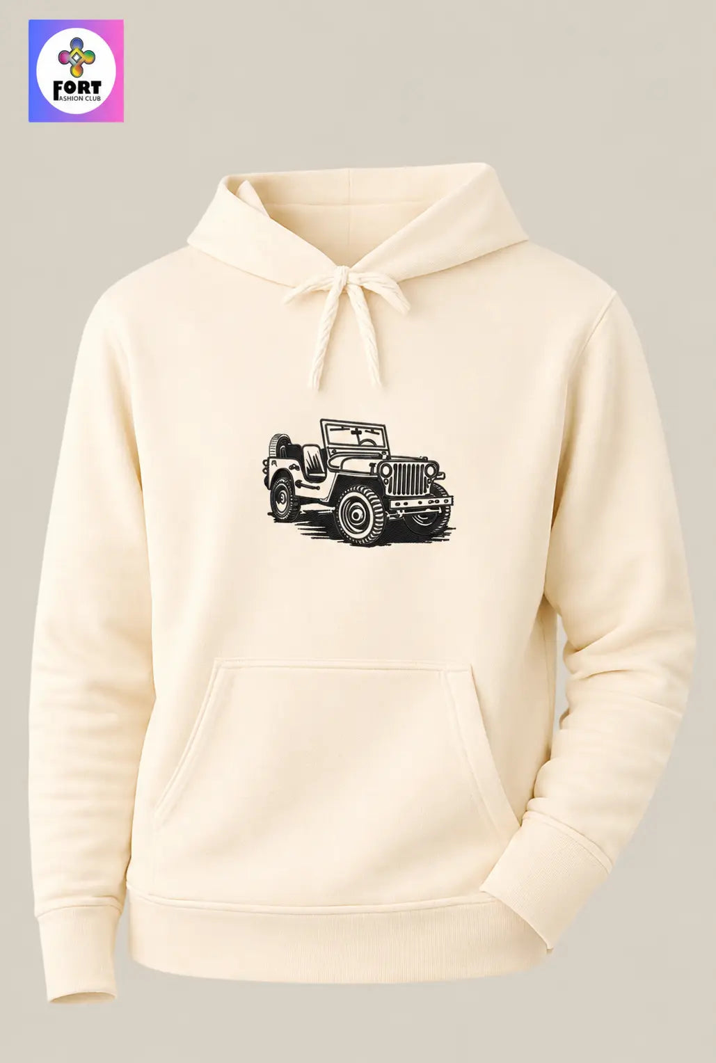 Crazy Embroidery Unisex Hoodie – Jeep