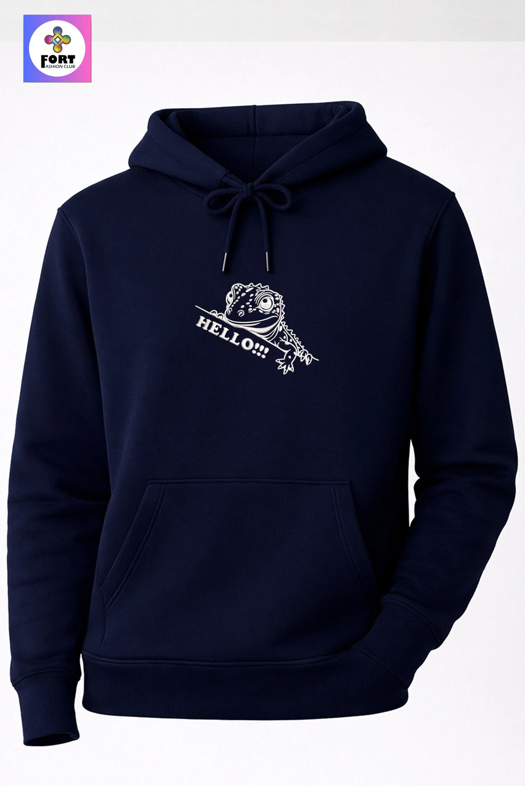 Crazy Embroidery Unisex Hoodie – Lizard