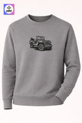 Crazy Creative Embroidery Unisex Sweatshirt Jeep