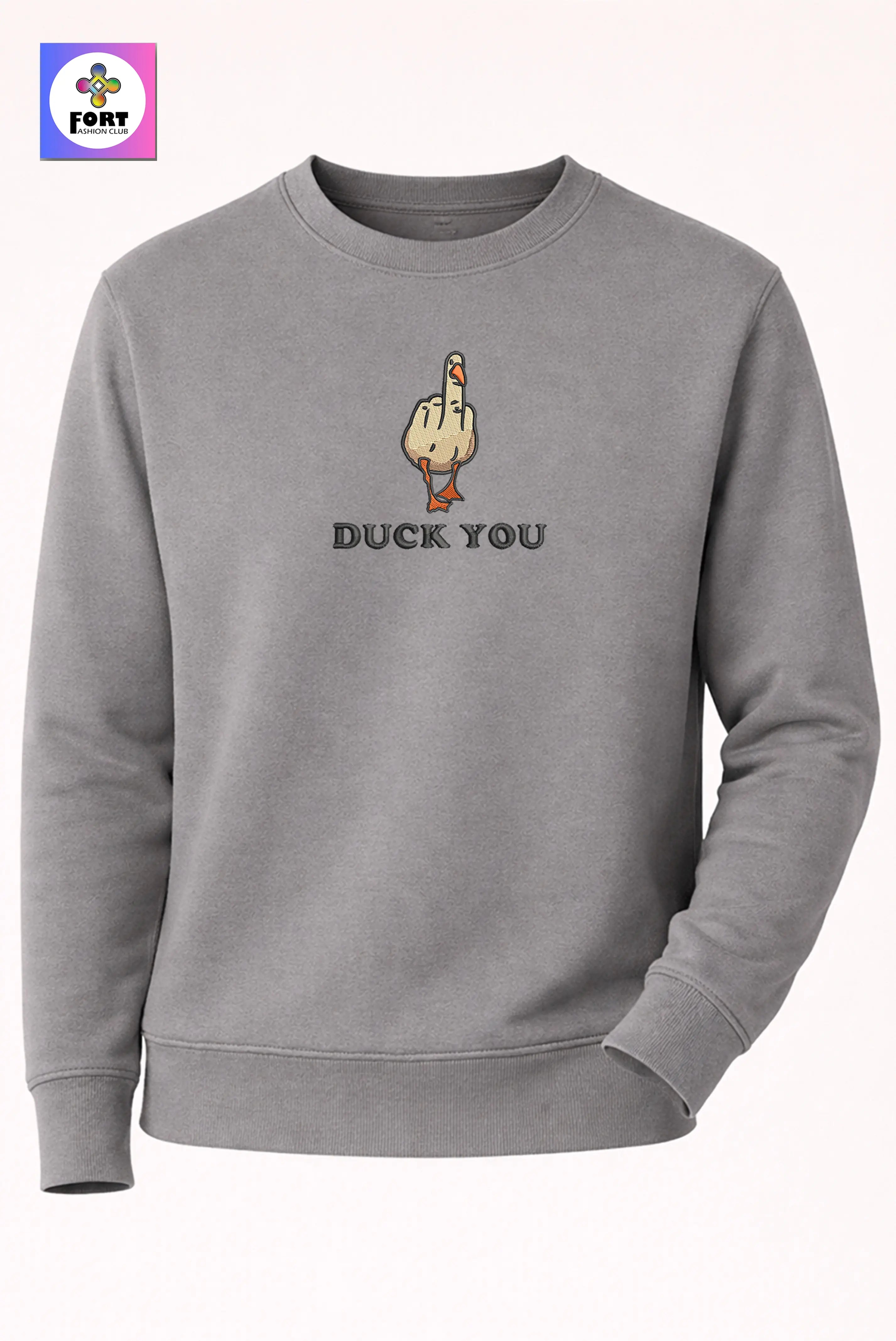 Crazy Embroidery Unisex Sweatshirt – Duck