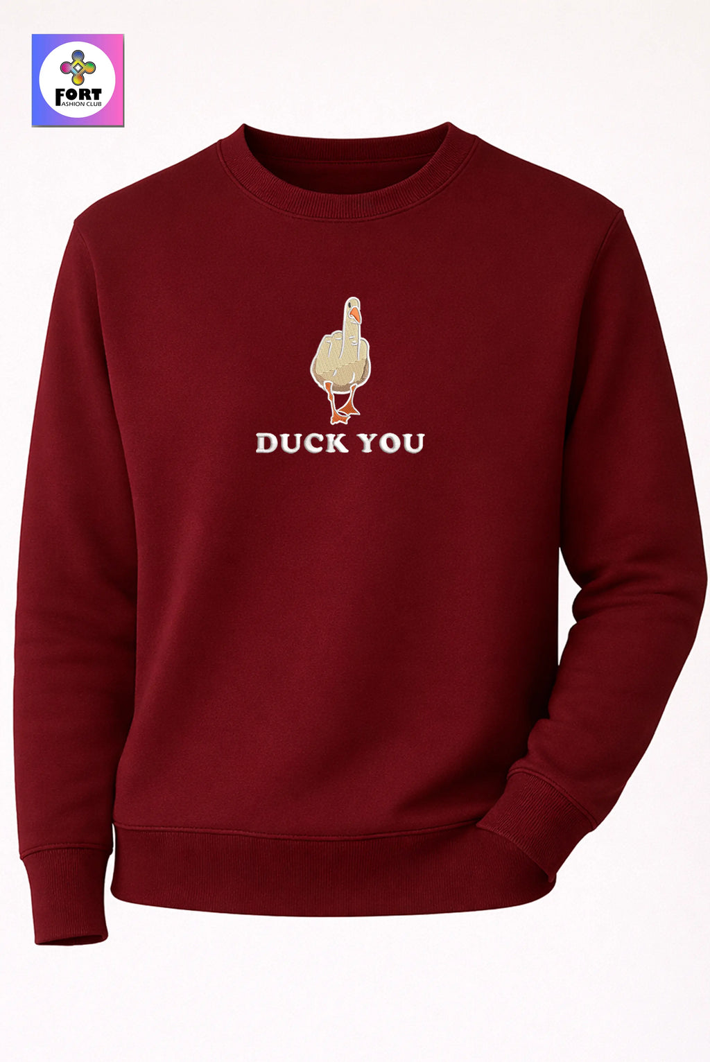 Crazy Embroidery Unisex Sweatshirt – Duck