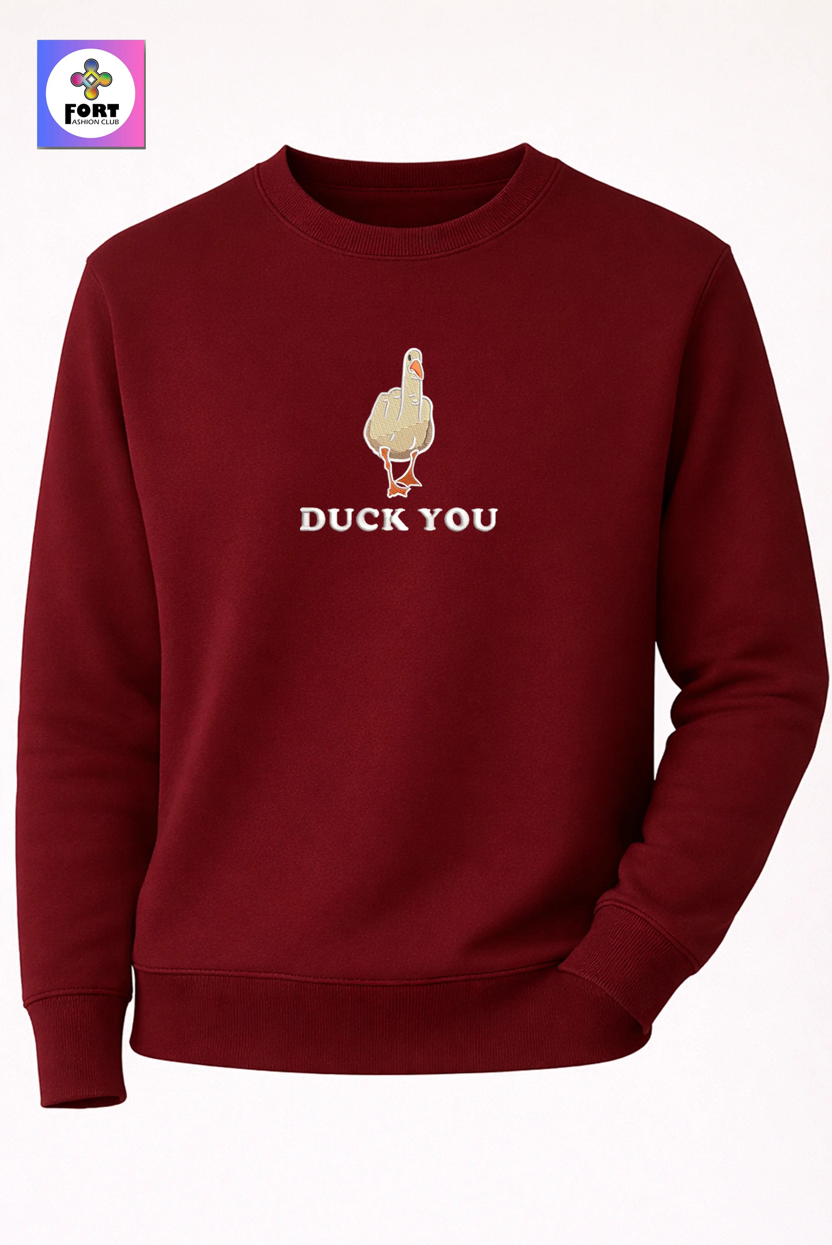 Crazy Embroidery Unisex Sweatshirt – Duck