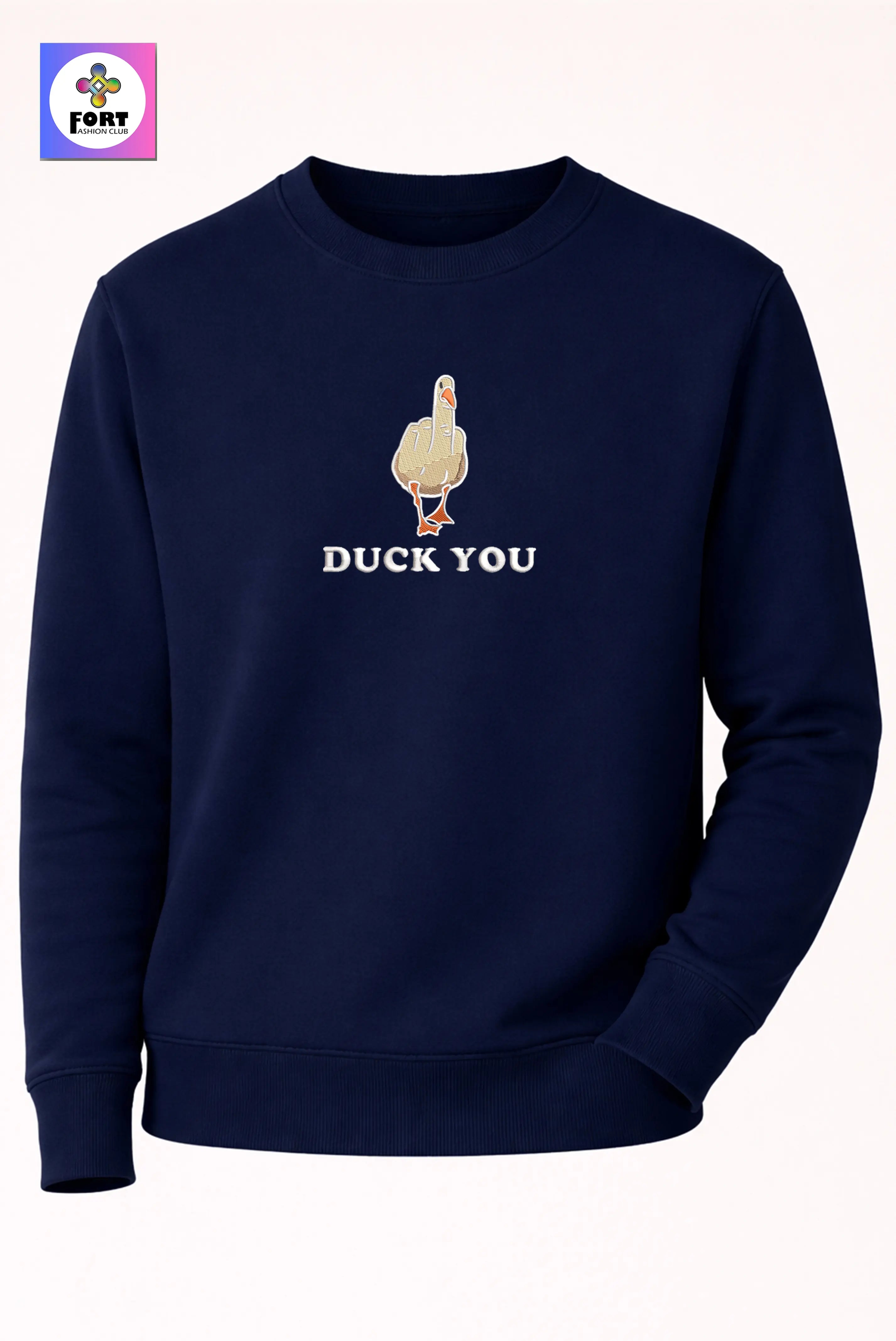 Crazy Embroidery Unisex Sweatshirt – Duck