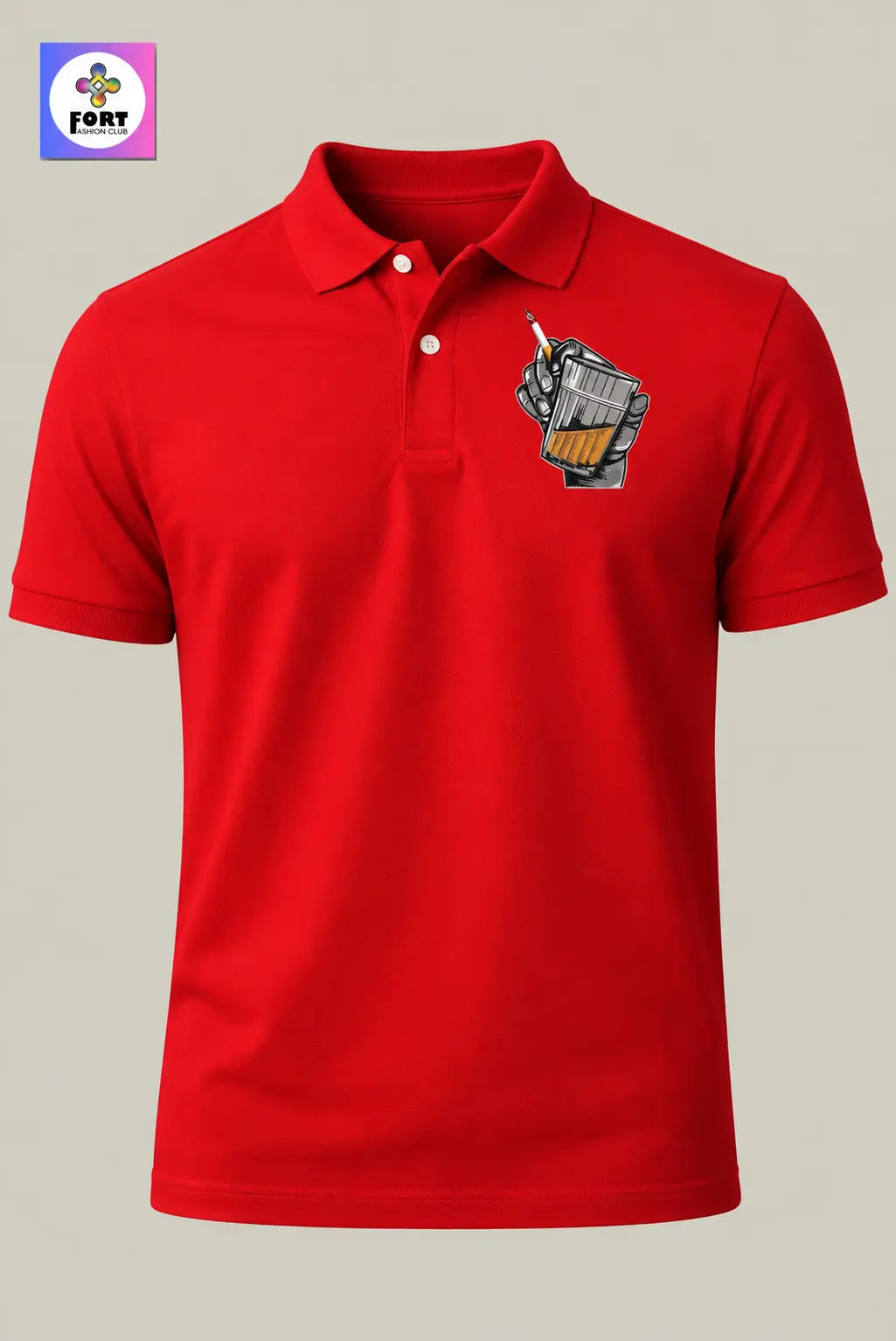 Crazy Embroidery Unisex (Collar) Polo T-Shirt Energy