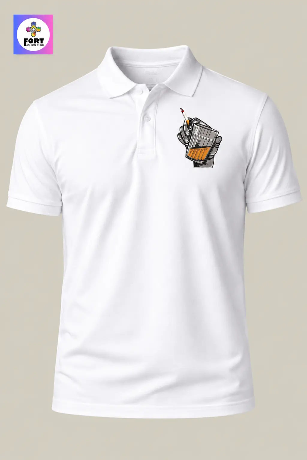 Crazy Embroidery Unisex (Collar) Polo T-Shirt Energy
